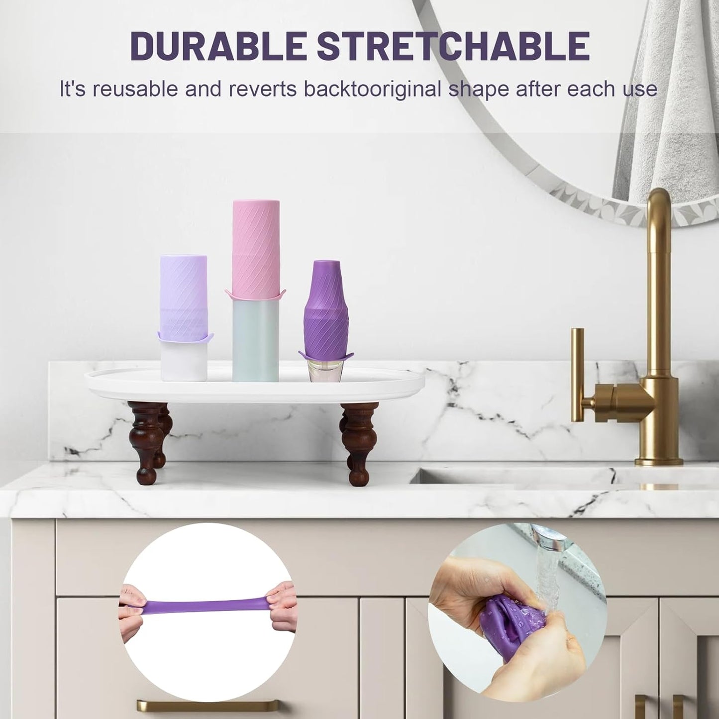 Bottle Covers for Travel, Leak Proofing, Travel Size Container Silicone toiletry sleeves, Leak Locks Travel Accessories for Shampoo Wash Body Bottles and other beauty and personal care(8pcs)