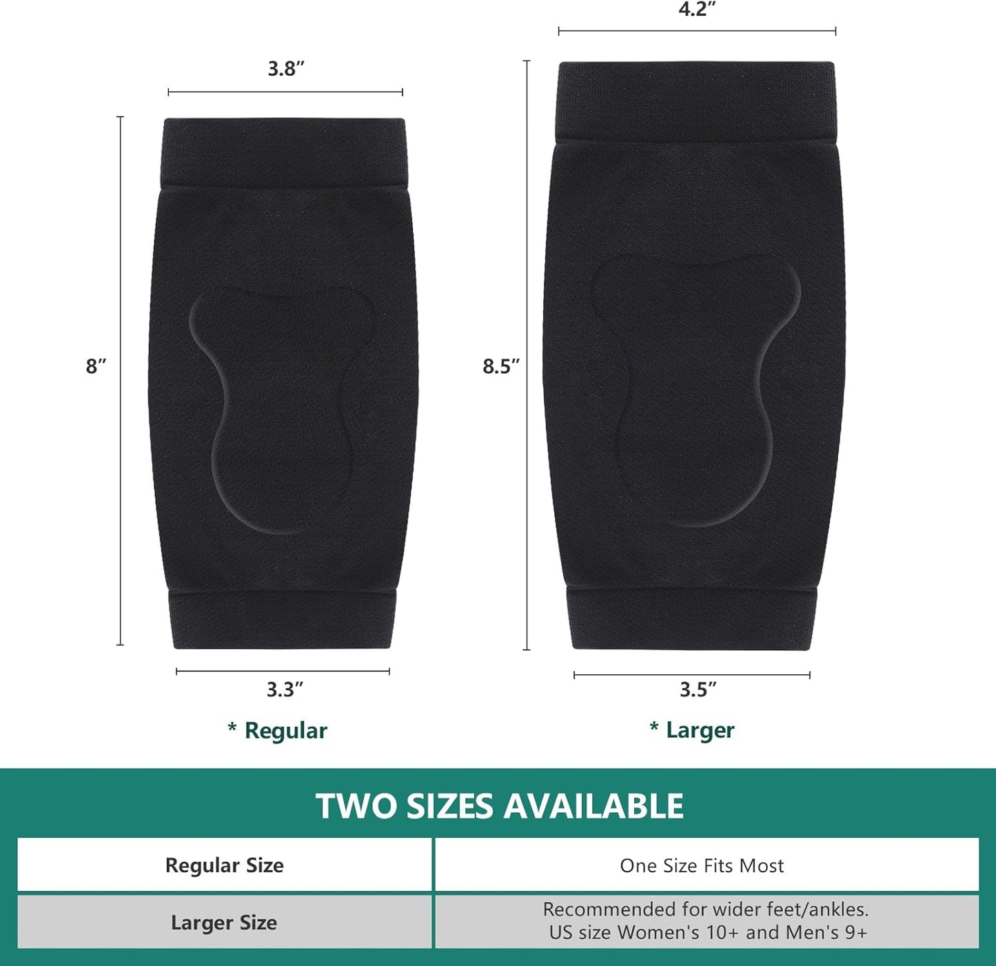 Welnove Achilles Tendonitis Heel Protector Socks - (FSA & HSA) Achilles Tendon Support Compression Socks - Gel Padded Sleeve for Cushion & Protection of Bursitis, Tenderness, Dry Cracked, Regular