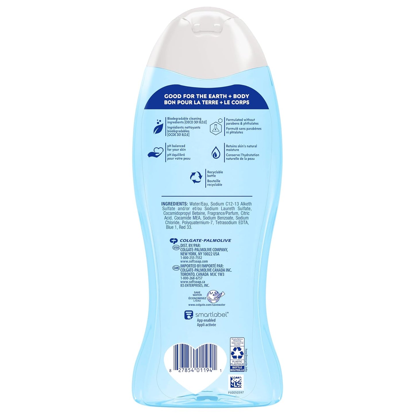 Softsoap Moisturizing Body Wash Hawaiian Luau, Jasmine and Vanilla Scent, 20 oz Bottle, 12 Pack