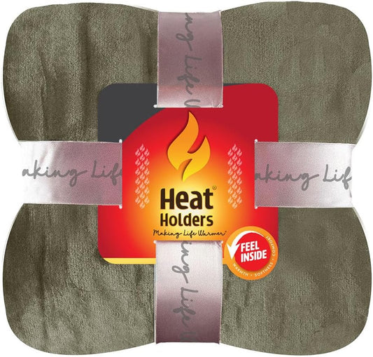 Heat Holders Fleece Throw Blanket for Couch - 300GSM Plush Super Soft Throw Blanket for Bed, Sofa, car & Travel - Extra Large Cozy Blankets, Warm Thick Fuzzy, All Season - 79" X 71" - Sage