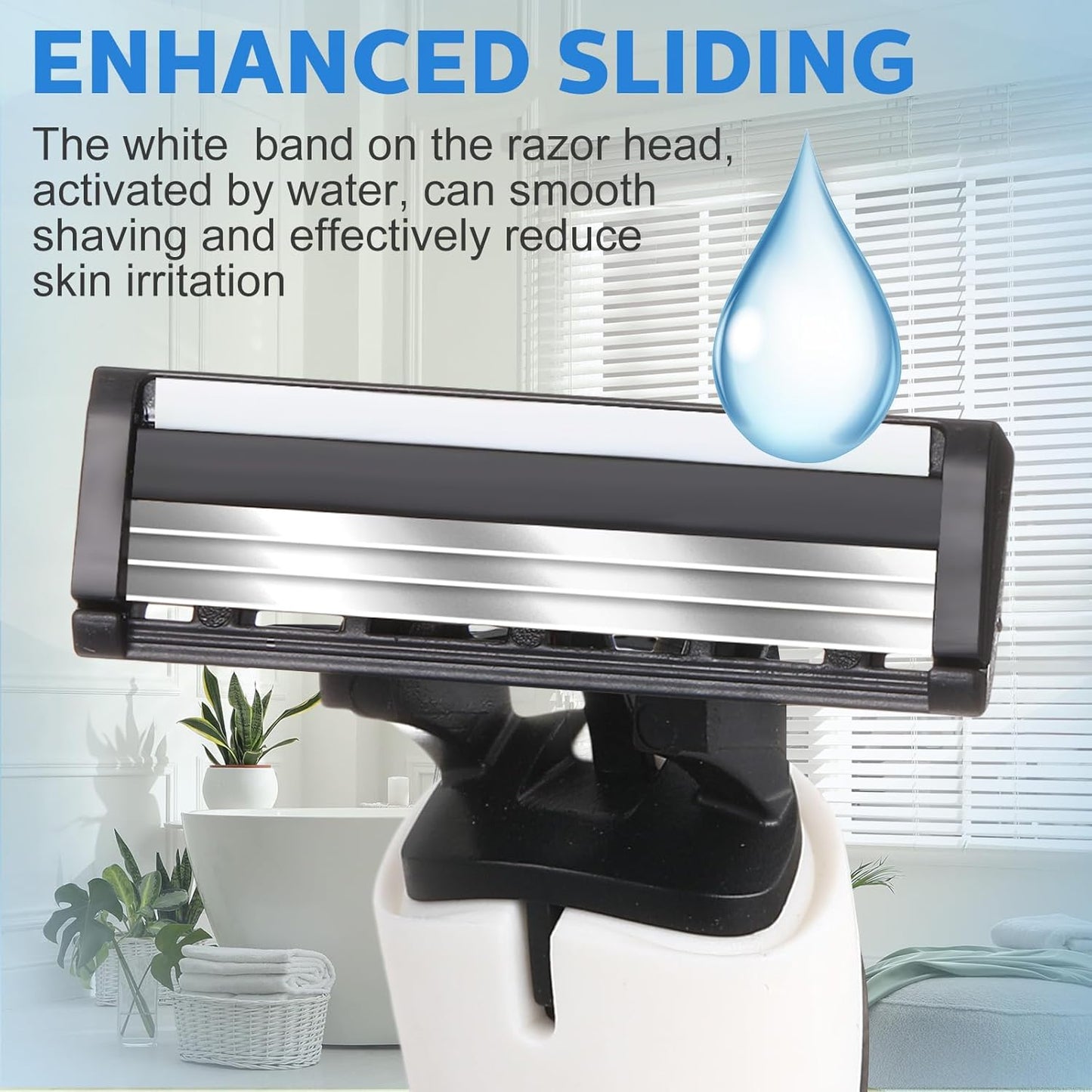 50 Pcs Refillable Three Blade Disposable Razors for Men Set Sensitive Skin Razor Travel Shave Set Shaving Gift Set, 2 Handle & 48 Cartridges