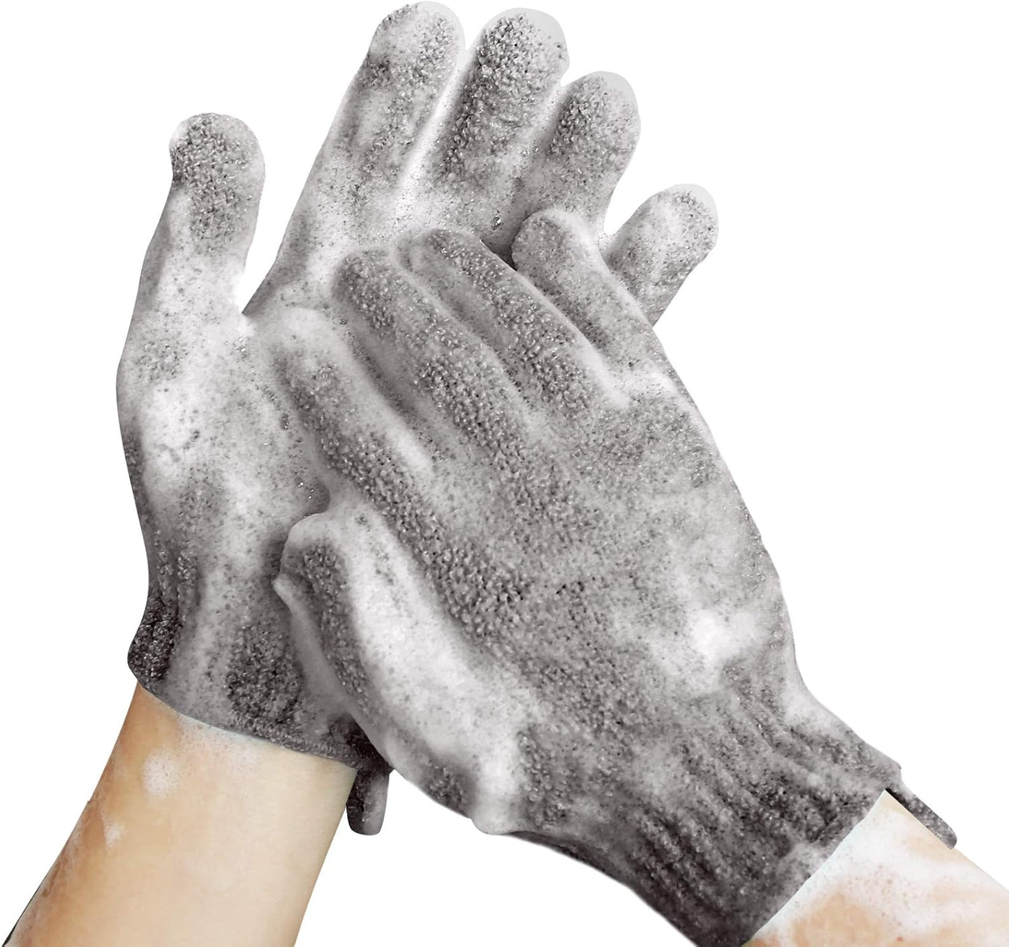 MIG4U Shower Exfoliating Scrub Gloves, Bathing Gloves Body Wash Dead Skin Removal Deep Cleansing Sponge Loofah for Women Men