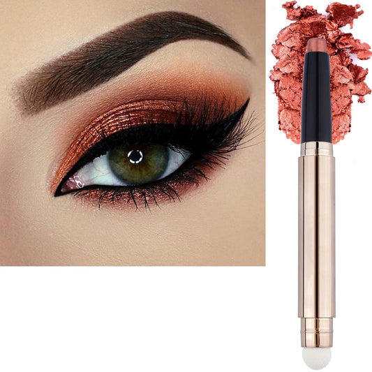 Orange Brown Eyeshadow Stick Makeup, Highlighter Matte Cream Eye Shadow Pencil, Waterproof Hypoallergenic Long Lasting Crayon, Glitter Primer Palette Shimmer Eyeliner Pen