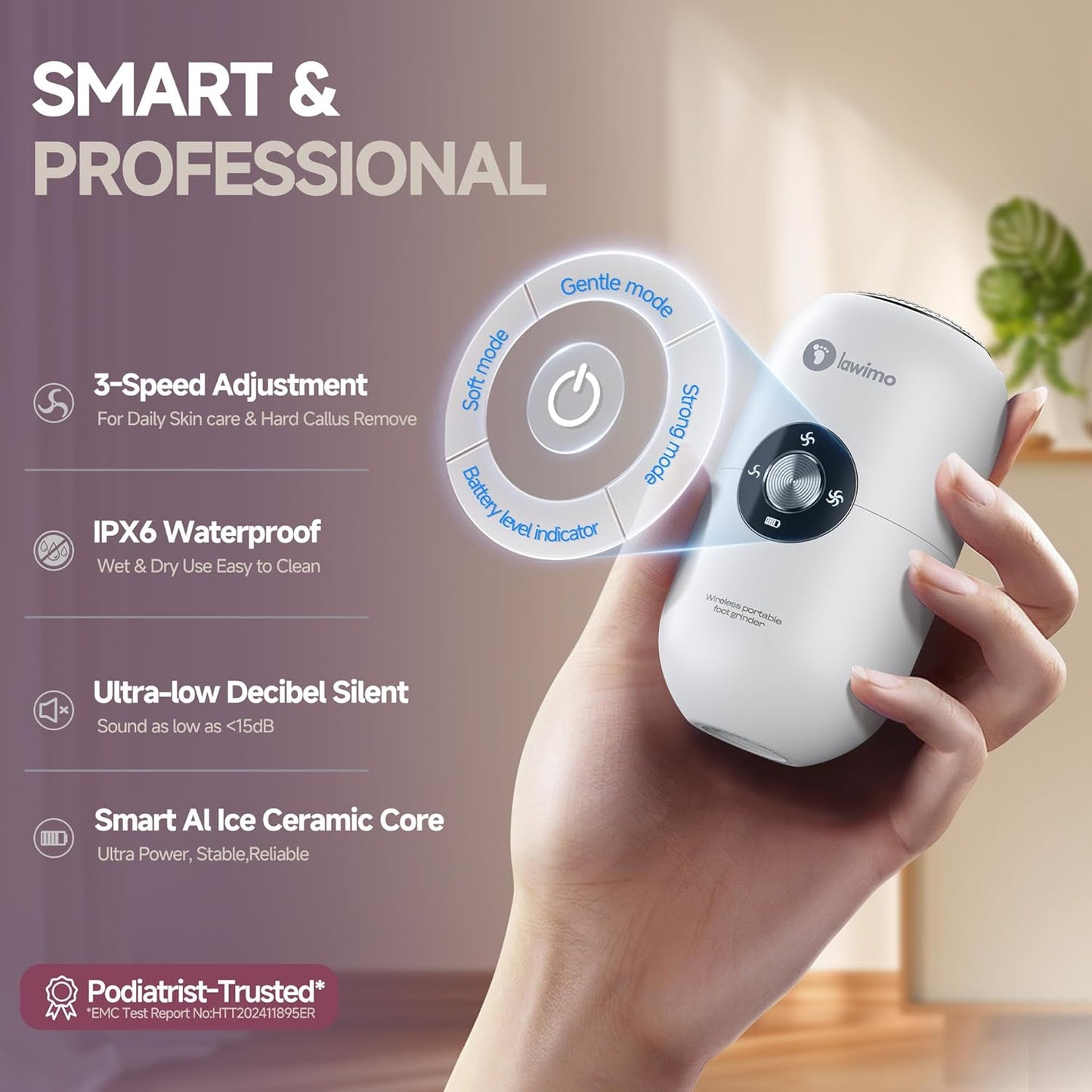 Electric Foot Callus Remover for Women Men, Rechargeable Electric Foot File Pedicure Tool with Stainless Steel Heads, Portable Feet Grinder for Cracked Dry Heels Dead Skin Calluses