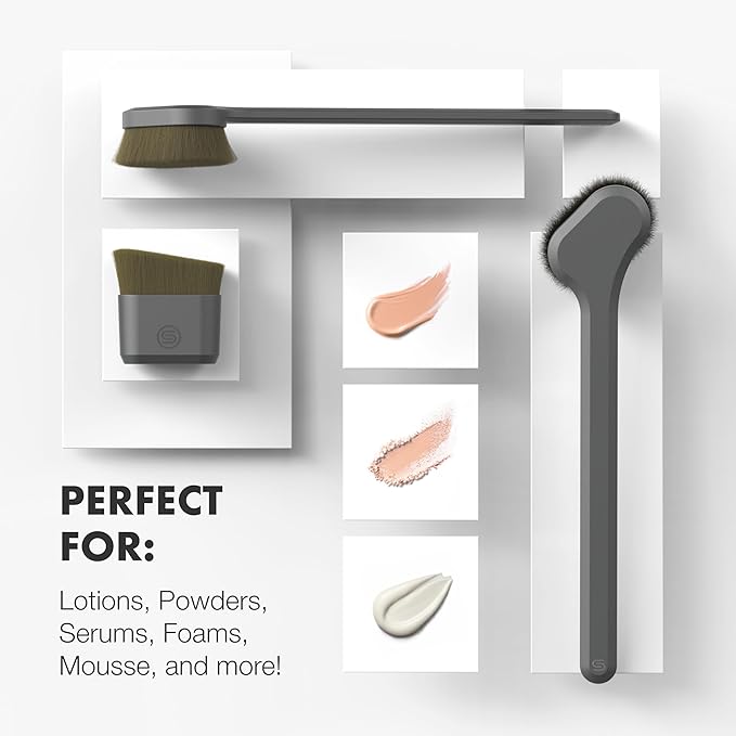 SONN Self Tanner Brushes - Body and Face Kabuki Brush Applicator for Fake Tan, Lotion, Makeup, and Sunscreen, Back Applicator for Sunless Tanner and cream (Face Brush)