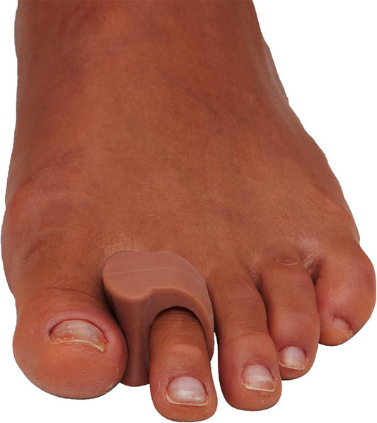 ZenToes Gel Toe Separators for Overlapping Toes, Bunions, Big Toe Alignment, Corrector and Spacer - 4 Pack (Cocoa)