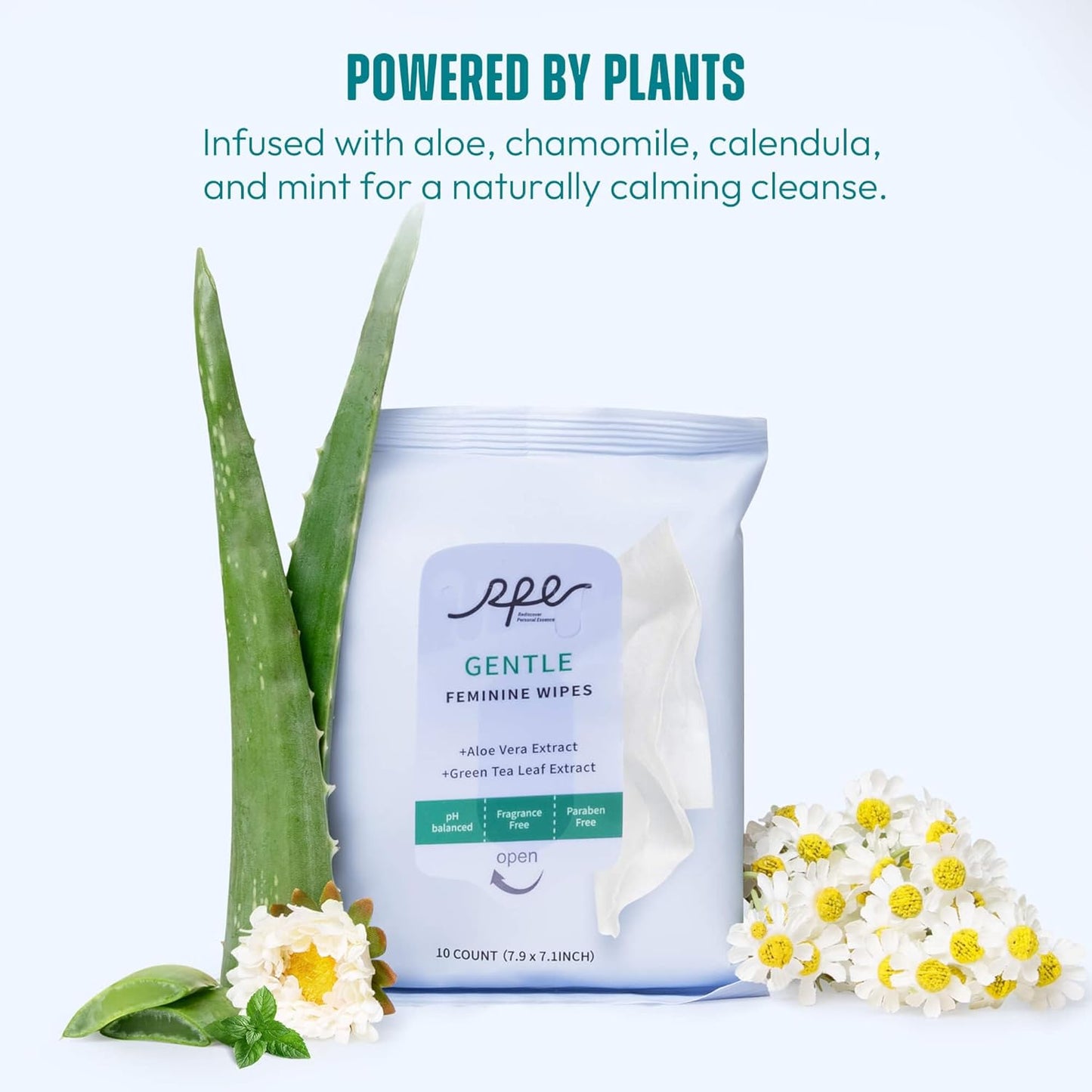 Large Feminine Wipes for Women, pH Balanced Soft Gentle Soothing Unscented Flushable Personal Hygiene Wipes for Intimate Period Care Portable to Go Sensitive Sanitary Wipes Travel (10ct, Pack of 20)