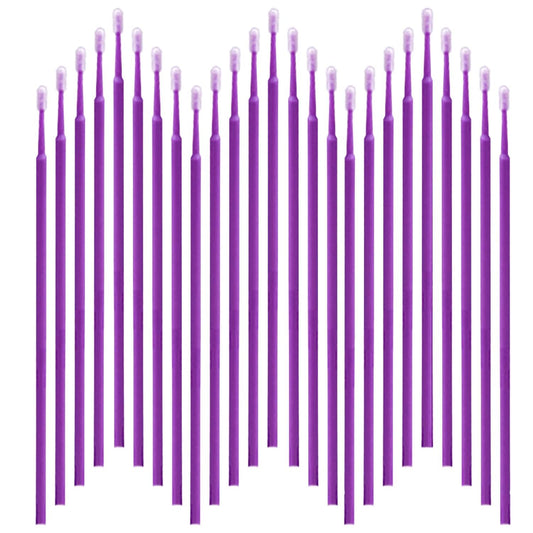 600PCS Microswabs for Eyelash Extensions，Micro Applicators Brush for Cleaning and Applying Make-up Purple (Head Diameter: 2.0mm)