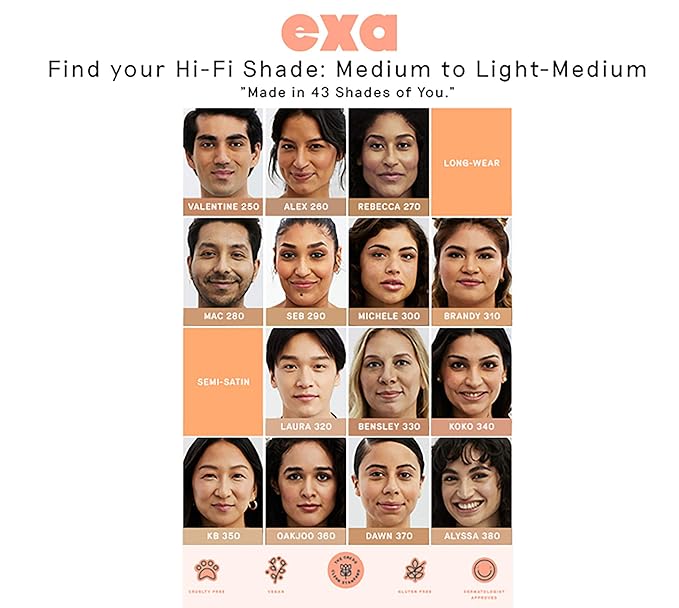 Exa Beauty - Natural High Fidelity Foundation | Clean, Vegan, Cruelty-Free Makeup (Xia 120)