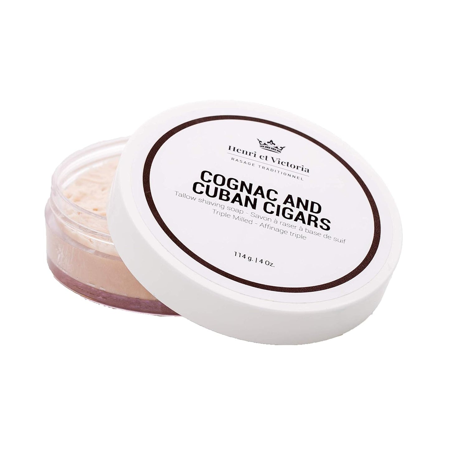 Shaving Soap For Men | Cognac and Cuban Cigars Fragrance | Smooth Shave, Lathers Up Nicely, Long-Lasting Scent | Triple Milled Soap, Canadian Made by Skilled Artisan 114 g (4 oz)