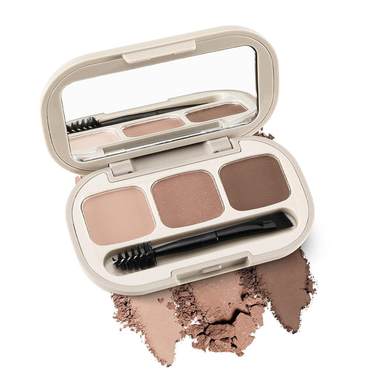 3 Colors Eyebrow Powder Set, Brow Powder Makeup Palette, Defining and Sculpting Brows, Waterproof Eye Contour Kit with Brush Applicator