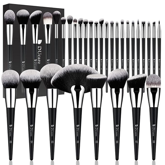 DUcare Makeup Brushes Set Professional 32Pcs Make up Brushes Premium Synthetic Kabuki Foundation Blending Face Powder Blush Concealers Eye Shadows