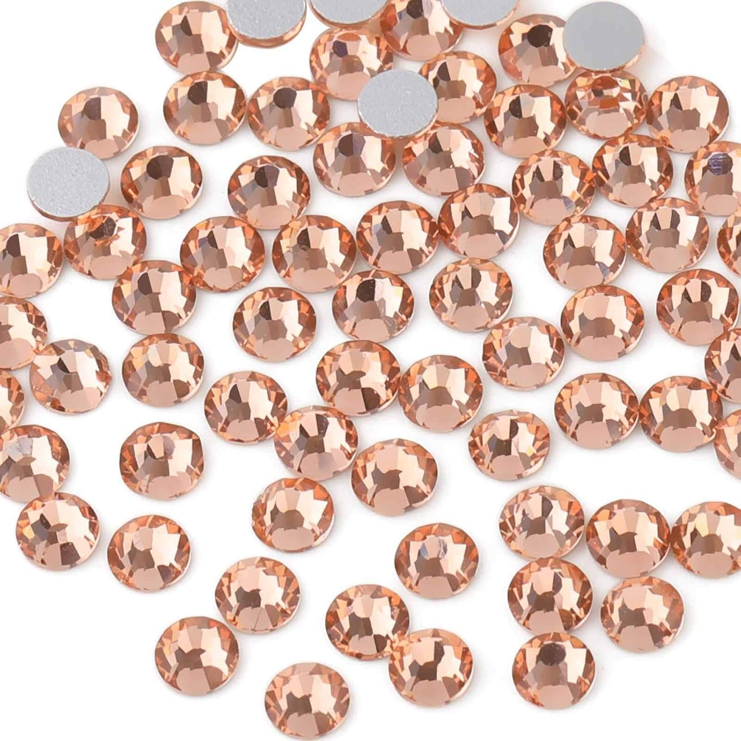 beadsland Flat Back Crystal Rhinestones Round Gems for Nail Art and Craft Glue Fix,Champagne (1.9-2.0mm) SS6/1440pcs