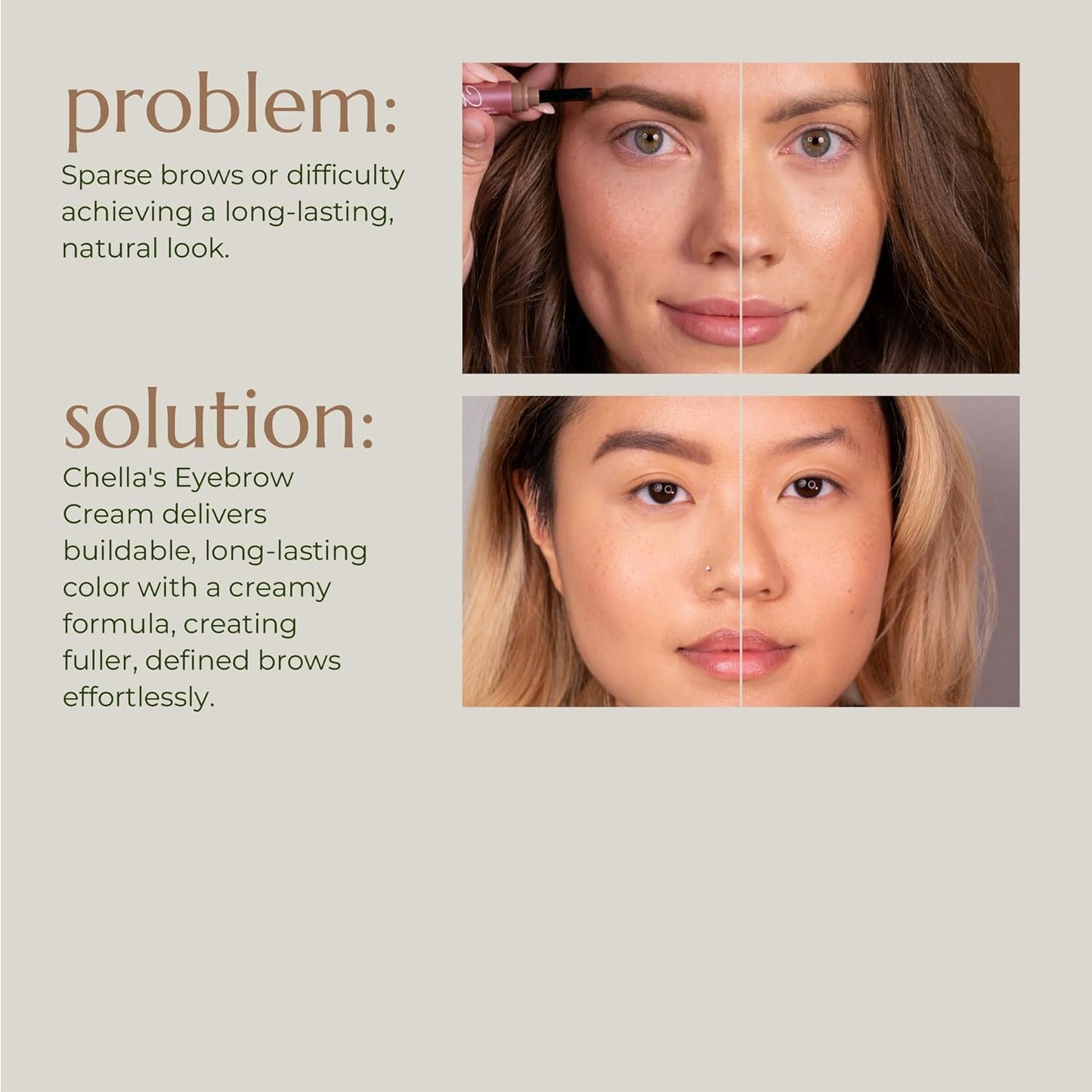 Chella Eyebrow Cream, Marvelous Medium Brown - Vegan, Cruelty Free, Paraben Free, Gluten Free Eyebrow Pomade Makeup - Long Wearing, Velvet Consistency, Water Resistant