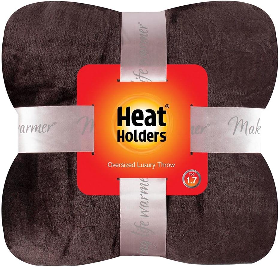 Heat Holders Fleece Throw Blanket for Couch - 300GSM Plush Super Soft Throw Blanket for Bed, Sofa, car & travel - Extra Large Cozy Blankets , Warm Thick Fuzzy, All Season - 50" X 70" - Navy