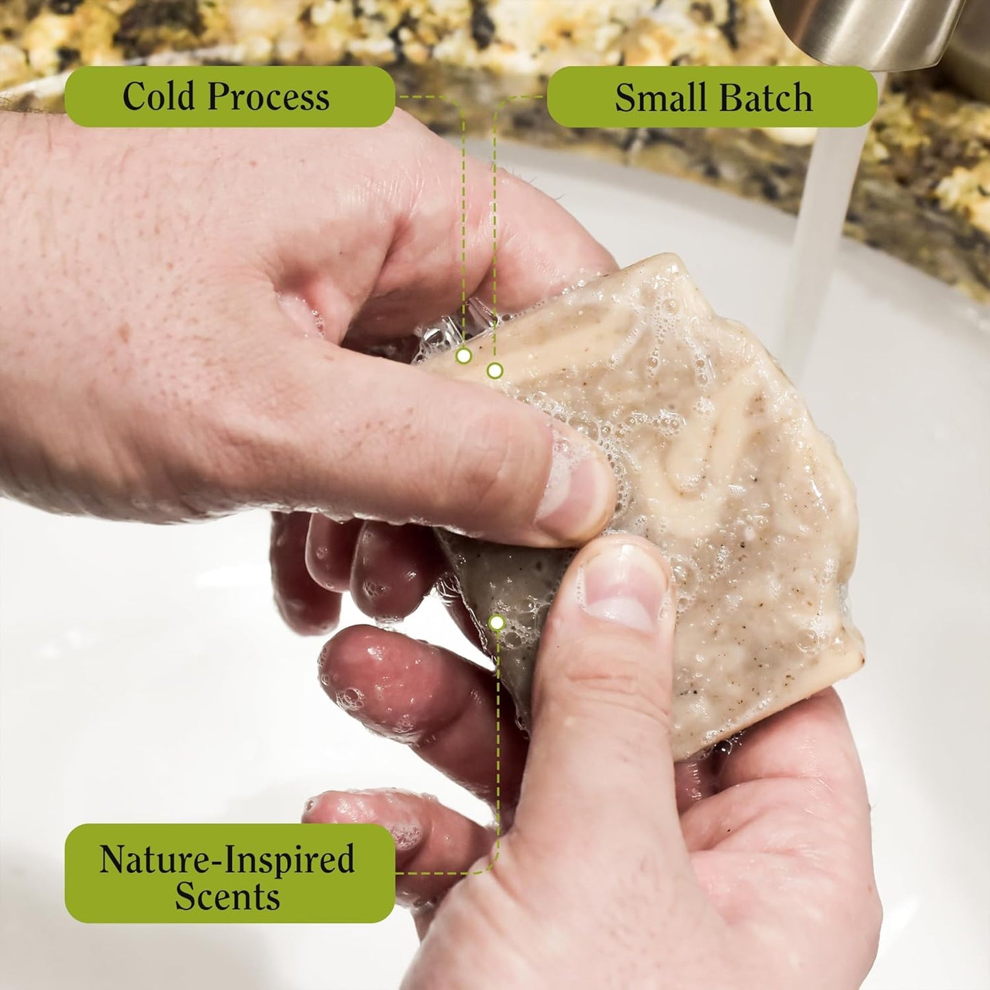 Compass Soap Petoskey Stone | Natural Bar Soap for Men | Soap Bars with Minimalist & Gentle Lather | Best Mens Bar Soap | Natural, Paraben & Phthalate Free Bath Soap for Men | 5 oz. Pack of 2