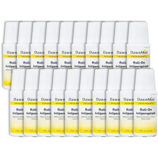 Dukal RD15 DawnMist Roll on Antiperspirant & Deodorant, Fresh Scent, Travel Size, 1.5oz, 20 pack
