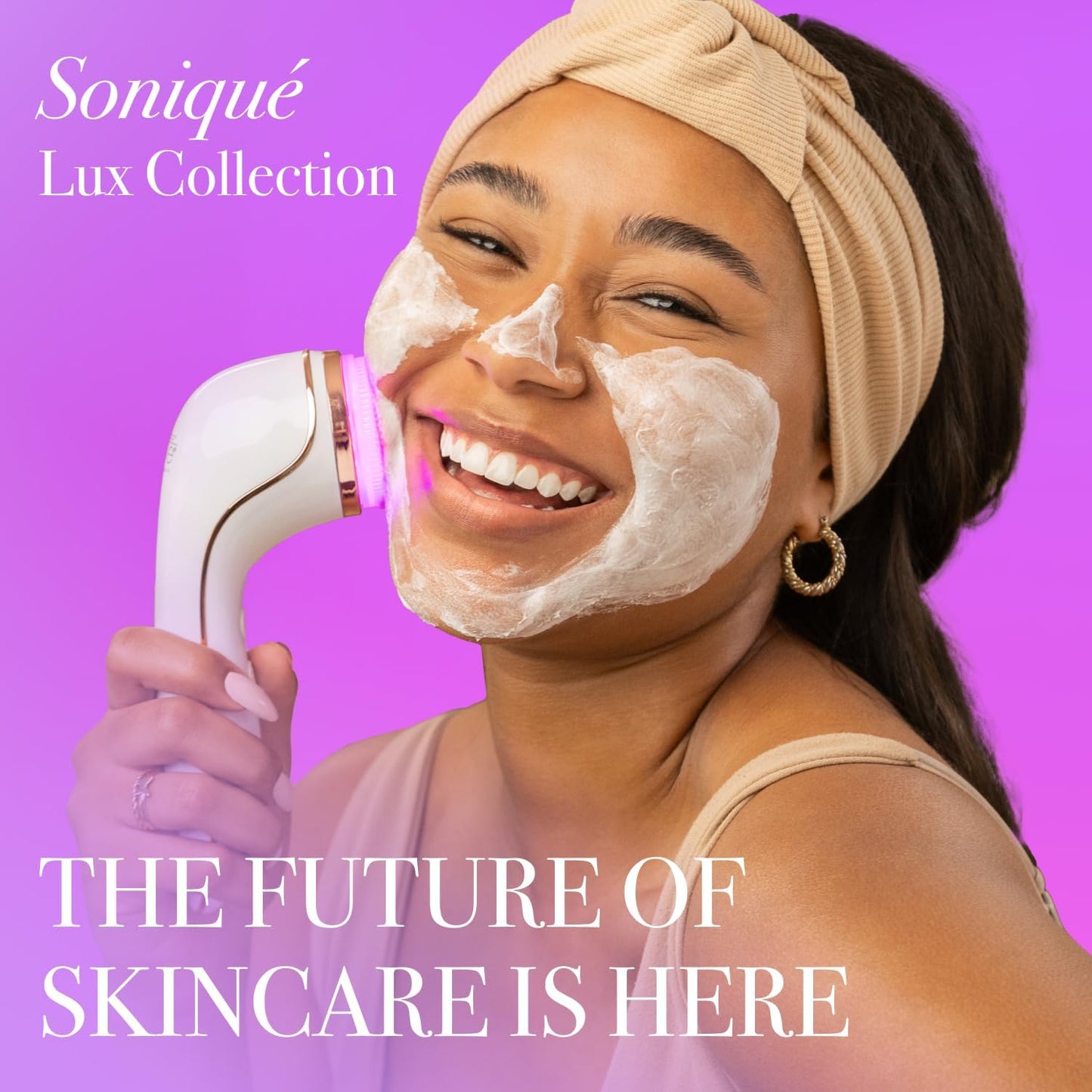 reVive Light Therapy LED Technologies | Lux Collection Soniqué Sonic | Facial Cleansing Brush | Red & Blue Light Therapy | Reduces Appearance | Acne & Wrinkles