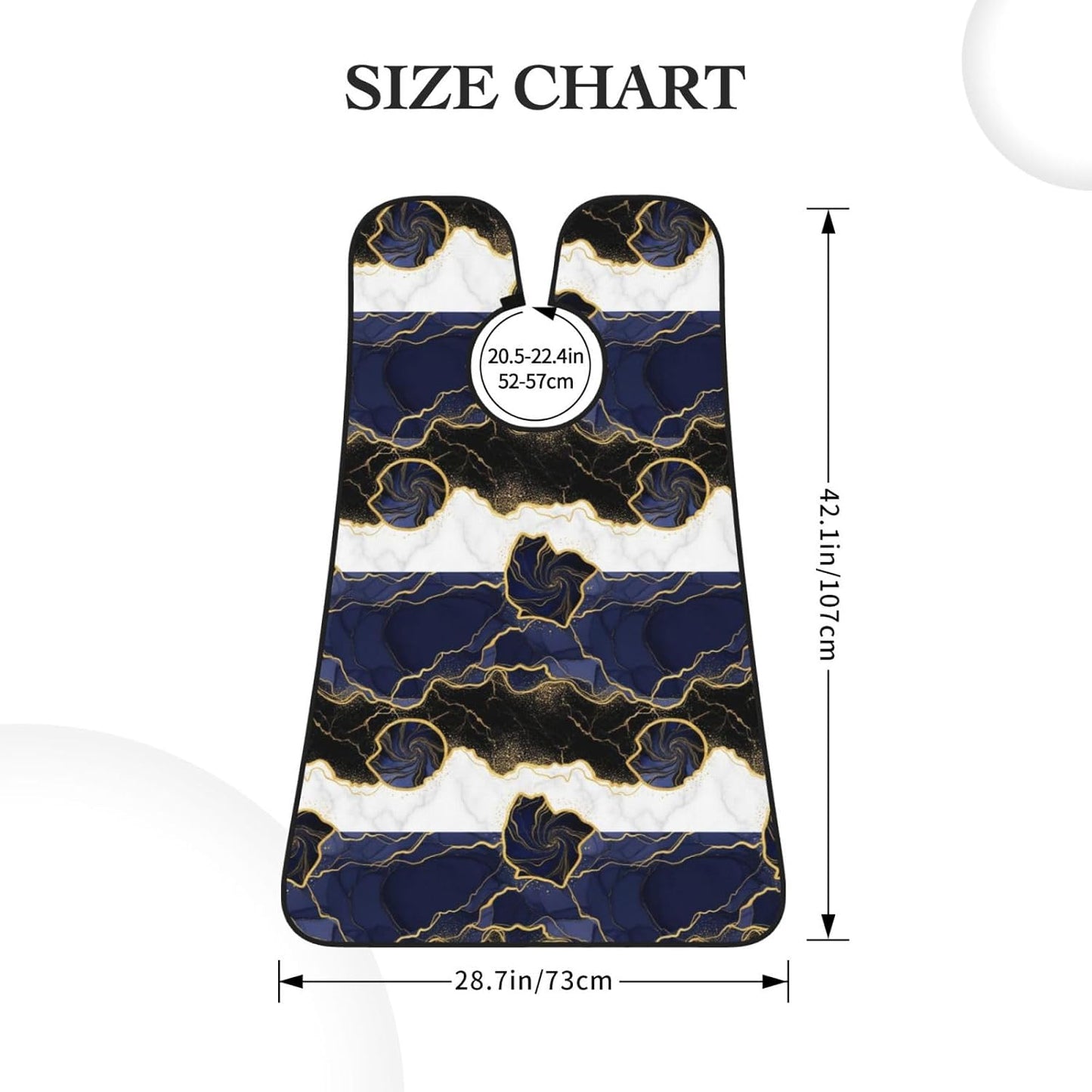Beard Hair Catcher Bib, Waterproof Non-Stick Grooming Apron for Shaving Trimming, Perfect for Men Dad, Navy Blue Golden Marble Shave Bib