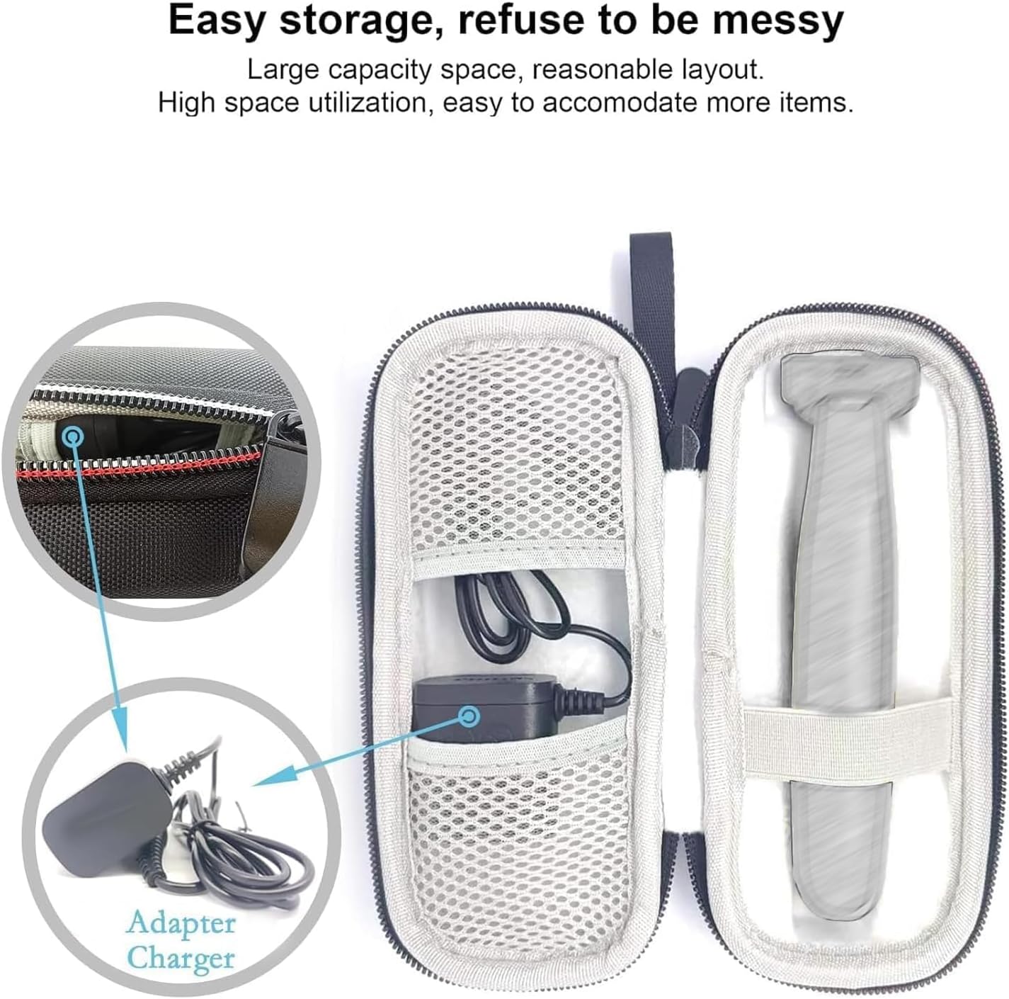 LinMei Hard Case for One Blade Trimmer QP2724/90, QP2834/70, QP2630/72, Waterproof Shaver Organizer Shockproof Travel Storage Box for Charger & Accessories