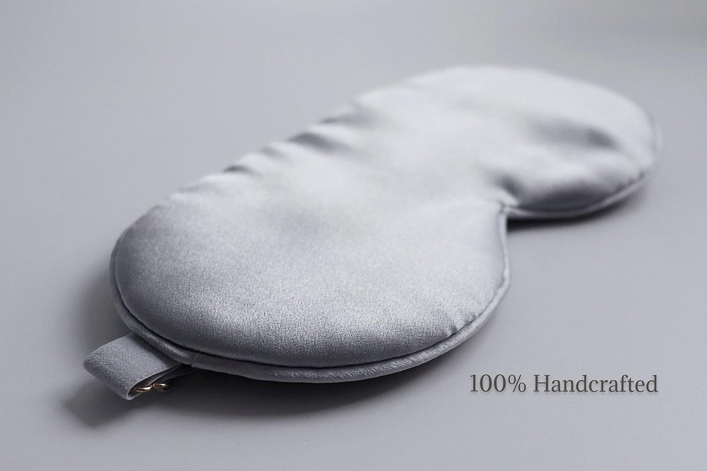 Premium Handcrafted 25 Momme Mulberry Silk Eye Mask for Sleeping (Silver Lining)