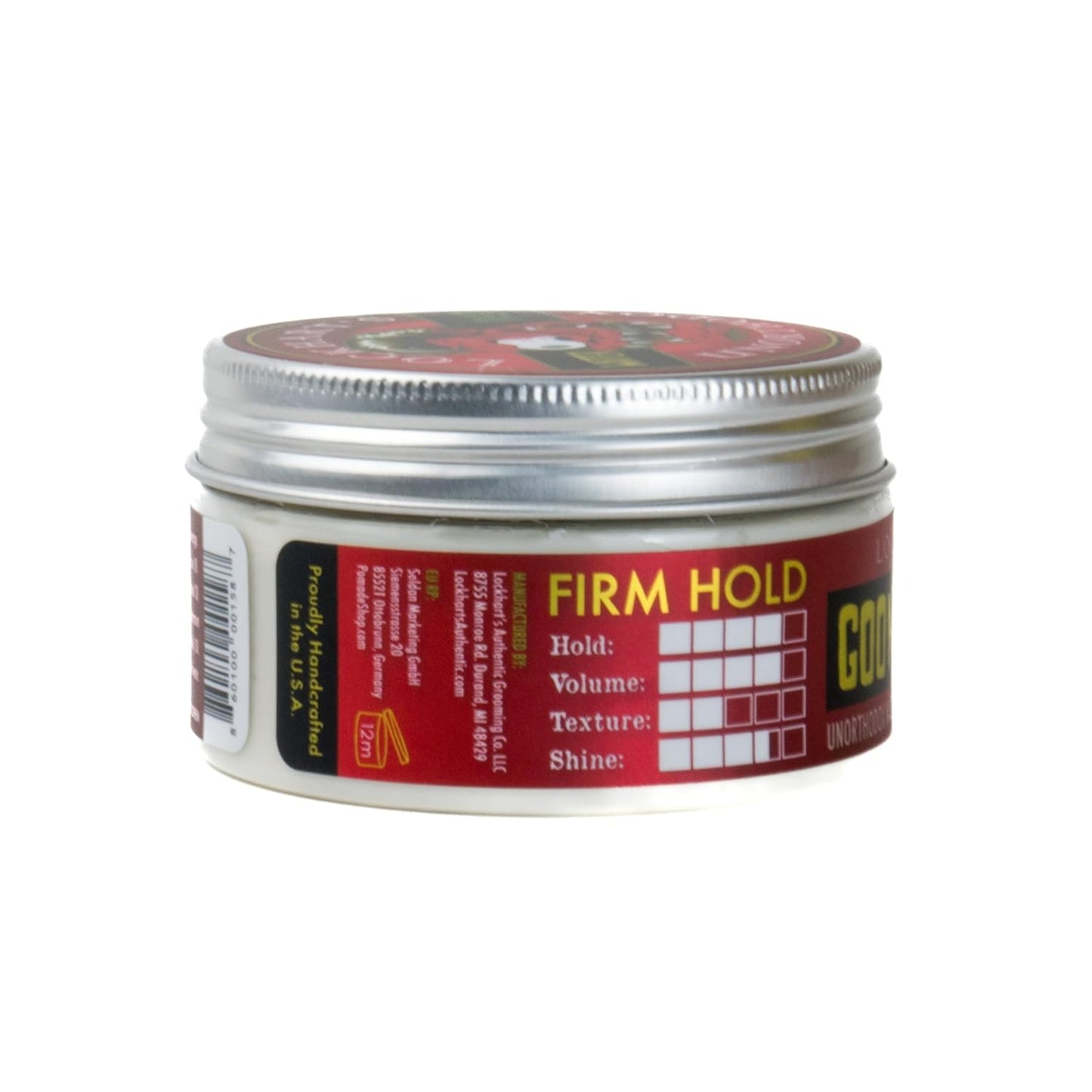 Lockhart’s Unorthodox Water-Based Goon Grease - Handcrafted Water-Based Pomade for Men - Strong Hold, Medium Shine - Easy Wash Out - Spicy Goon Scent (3.4oz)