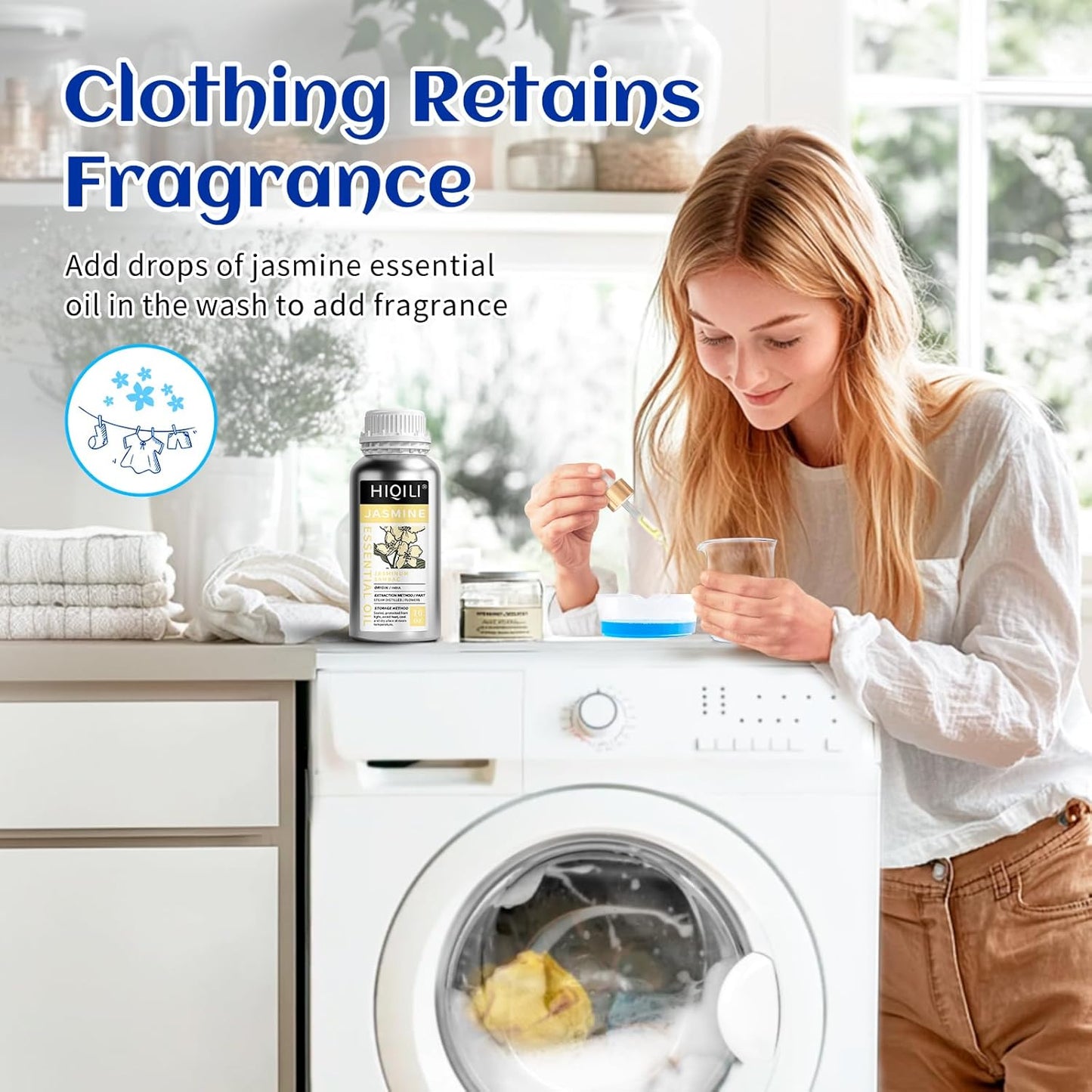 HIQILI 16 Fl Oz Jasmine Essential Oil, 100% Pure Natural for Diffuser, Hair, Skin, Perfume Making - 500ML