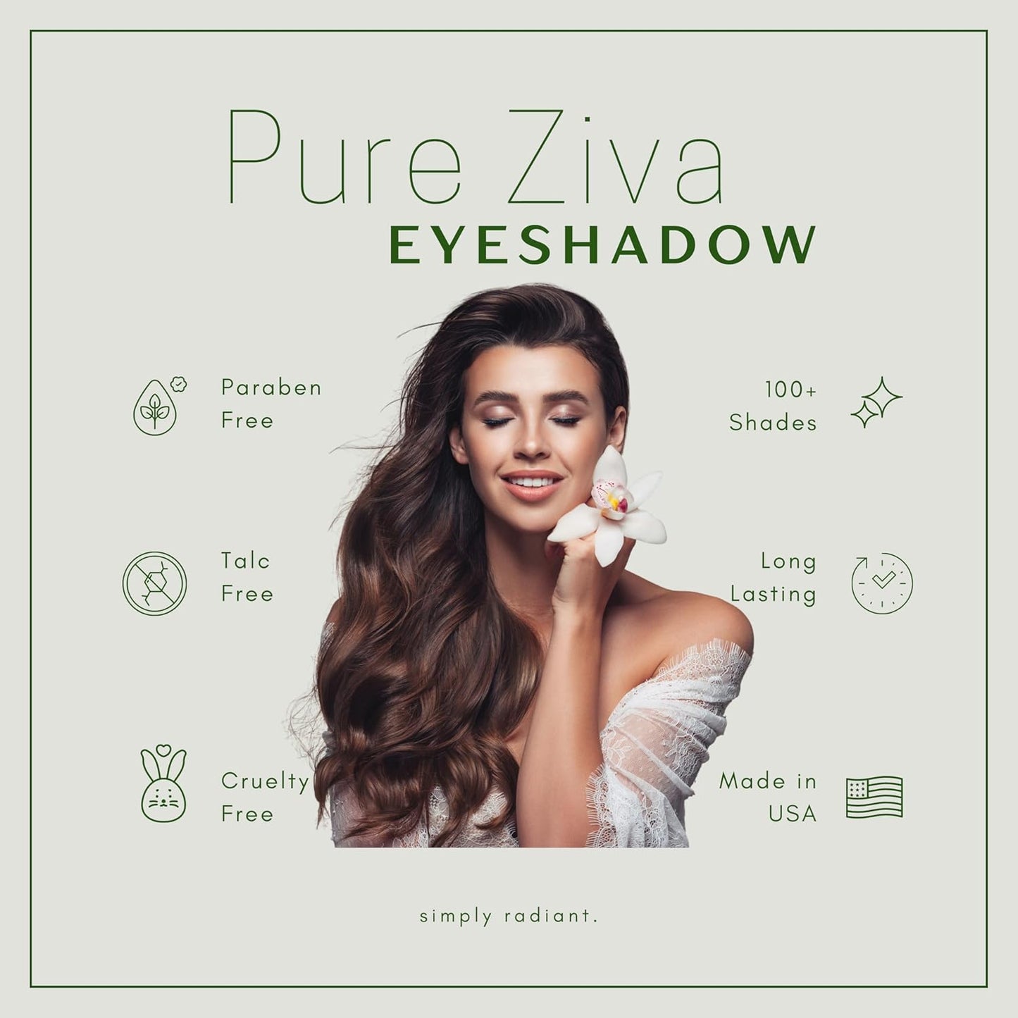 Golden Olive Army Green Sage Shimmering Pressed Powder Single Vegan Eyeshadow; Talc, Paraben & Cruelty Free