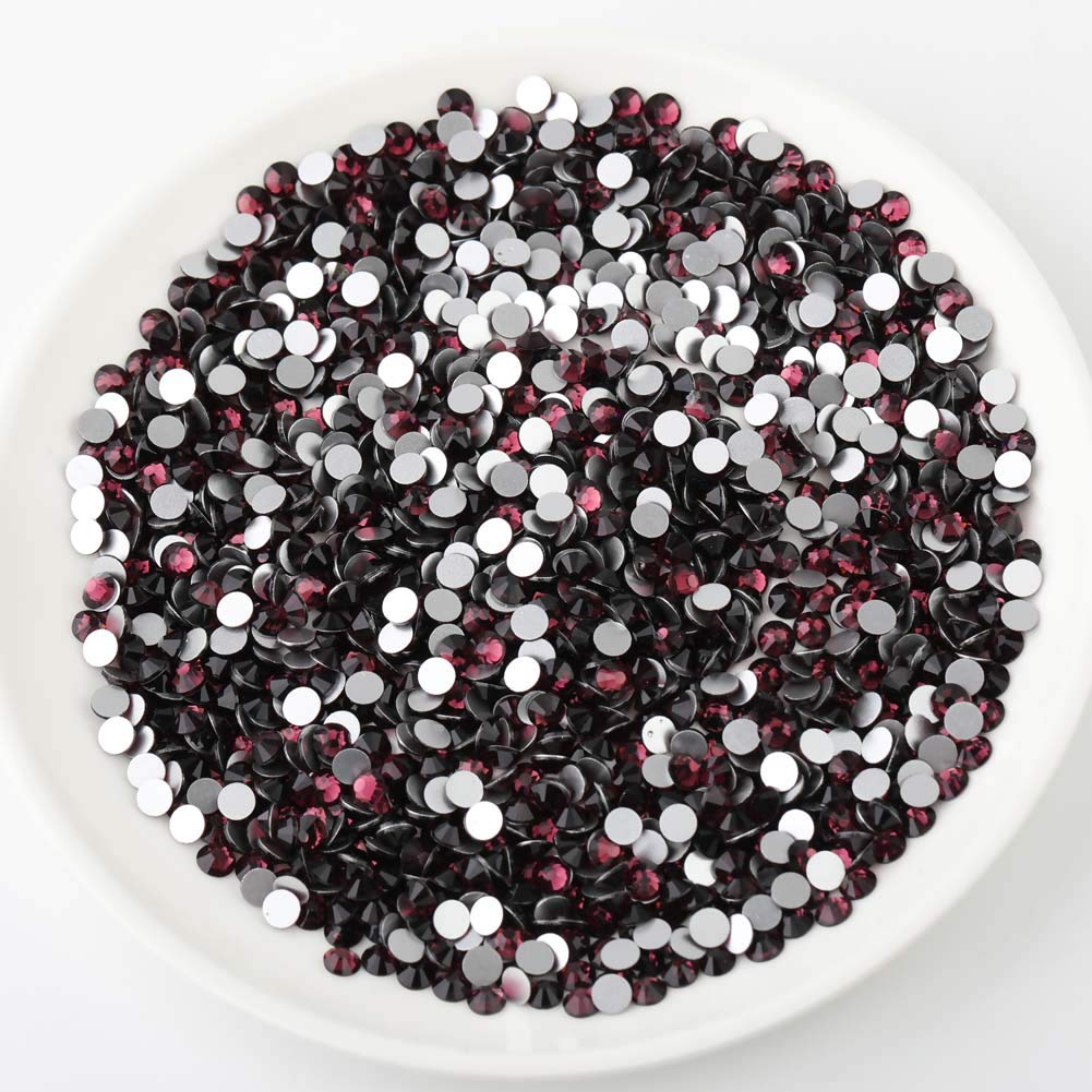 beadsland Flat Back Crystal Rhinestones Round Gems, Amethyst (1.3-1.4mm) SS3/1440pcs