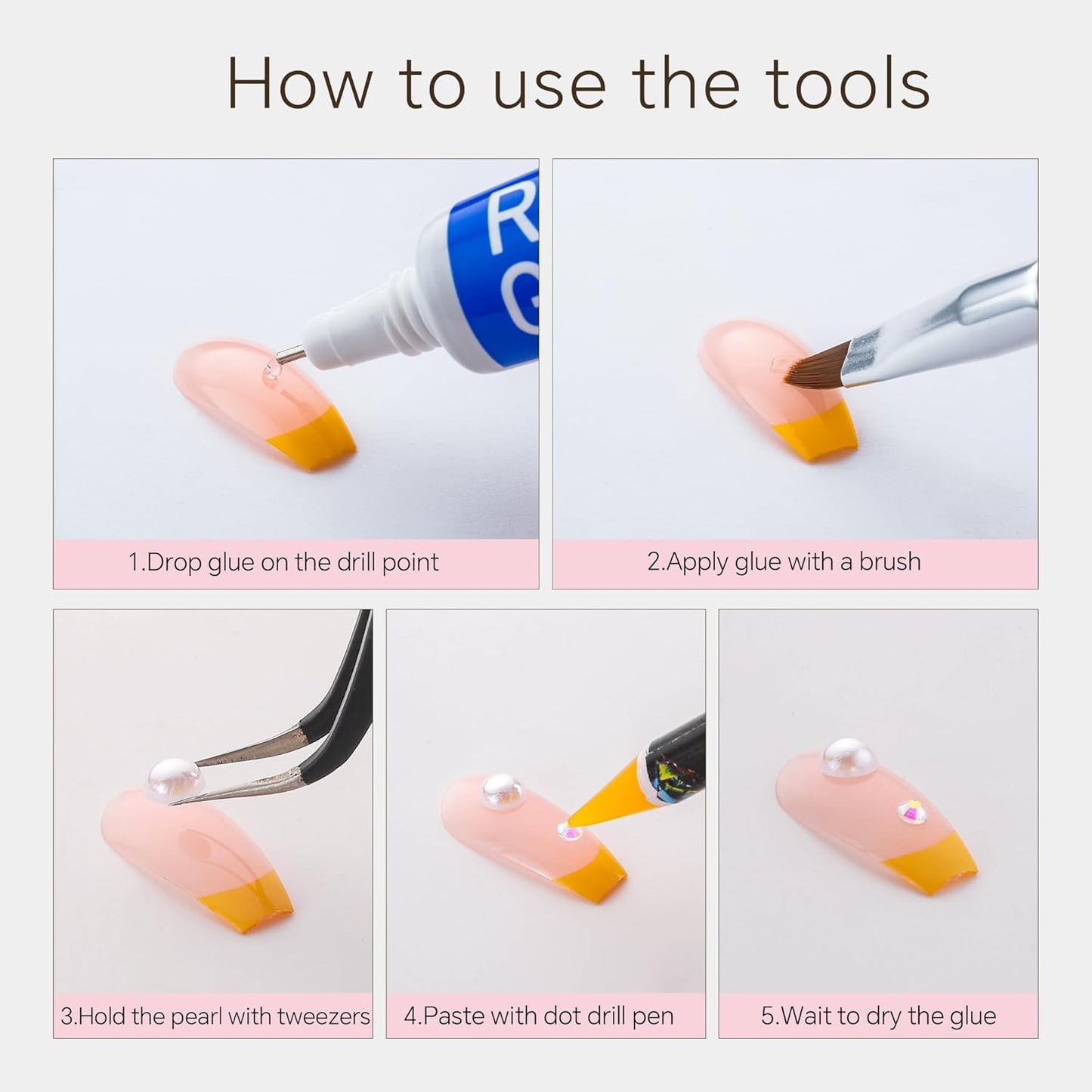 60g Light Pink White Pearl Rhinestones for Crafts Mixed Size 3mm-10mm AB Color Round Half Pearls Flatback Pearl Beads and Resin Rhinestones Set for Face Art with Gel