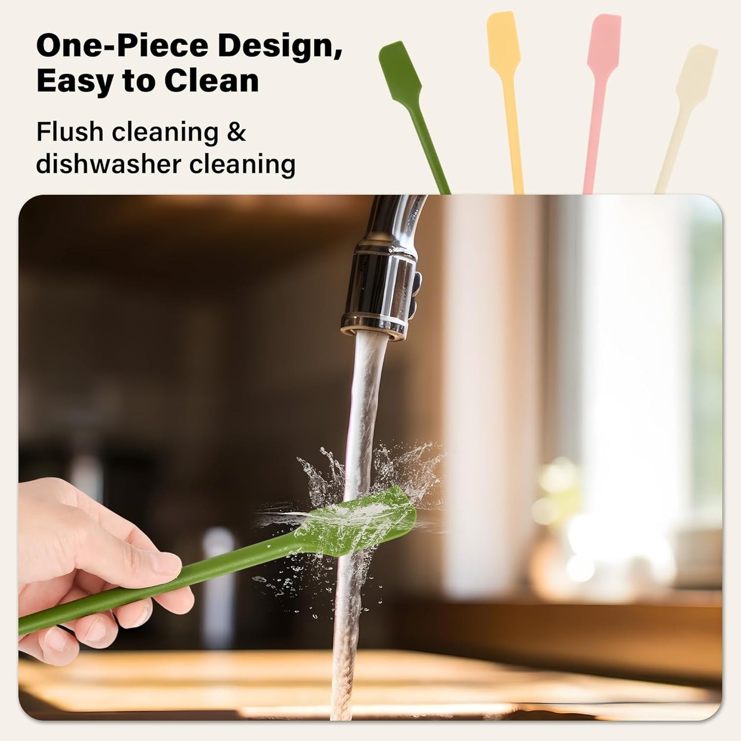 Silicone Jar Scraper Set of 4, Double-Headed, 10.2-Inch, Mini Spatula & Spoon for Jam Jars & Makeup