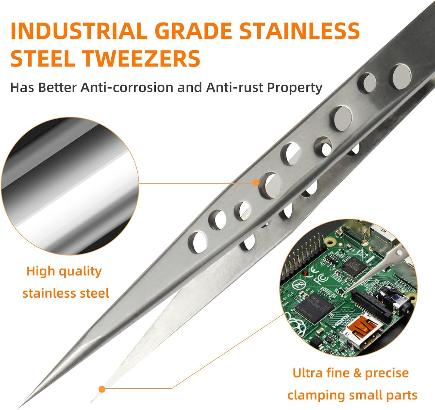 FEITA Precision Tweezer Set - Tweezers for Crafts, Jewelry, Lash Extensions, Electronics & Hobby Tools