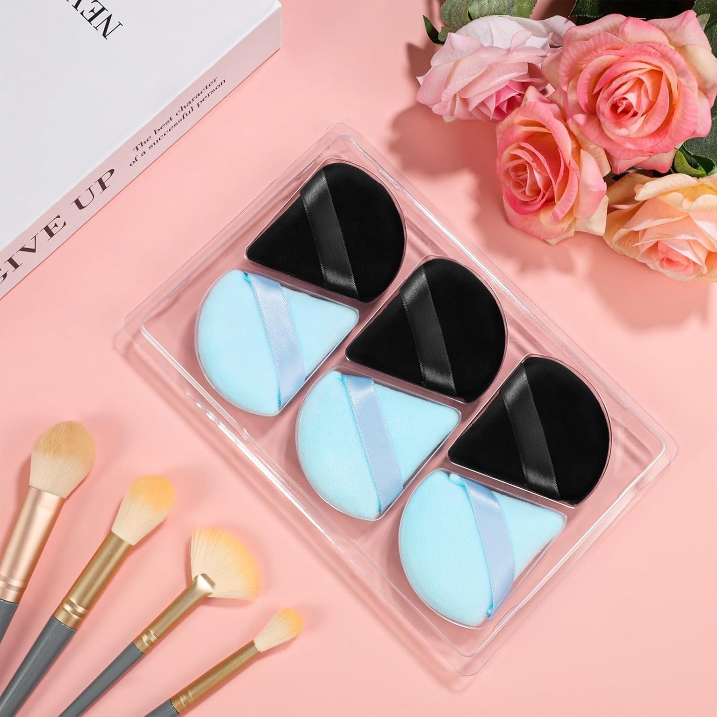 6 Pieces Triangle Powder Puff Soft Makeup Sponge Make Puff for Face Powder Cosmetic Foundation Sponge Makeup Tool