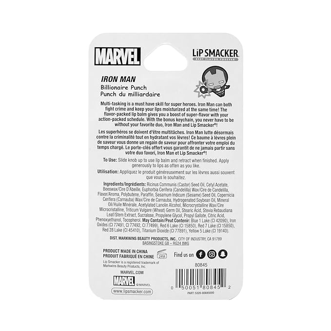 Lip Smacker Marvel, keychain, lip balm for kids - Iron Man