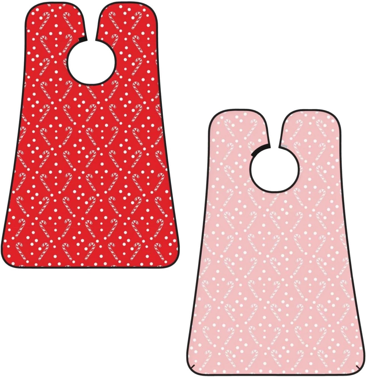 Men's Beard Maintenance Apron, Waterproof & Easy Clean, Christmas Polka Dots Candy Cane Red