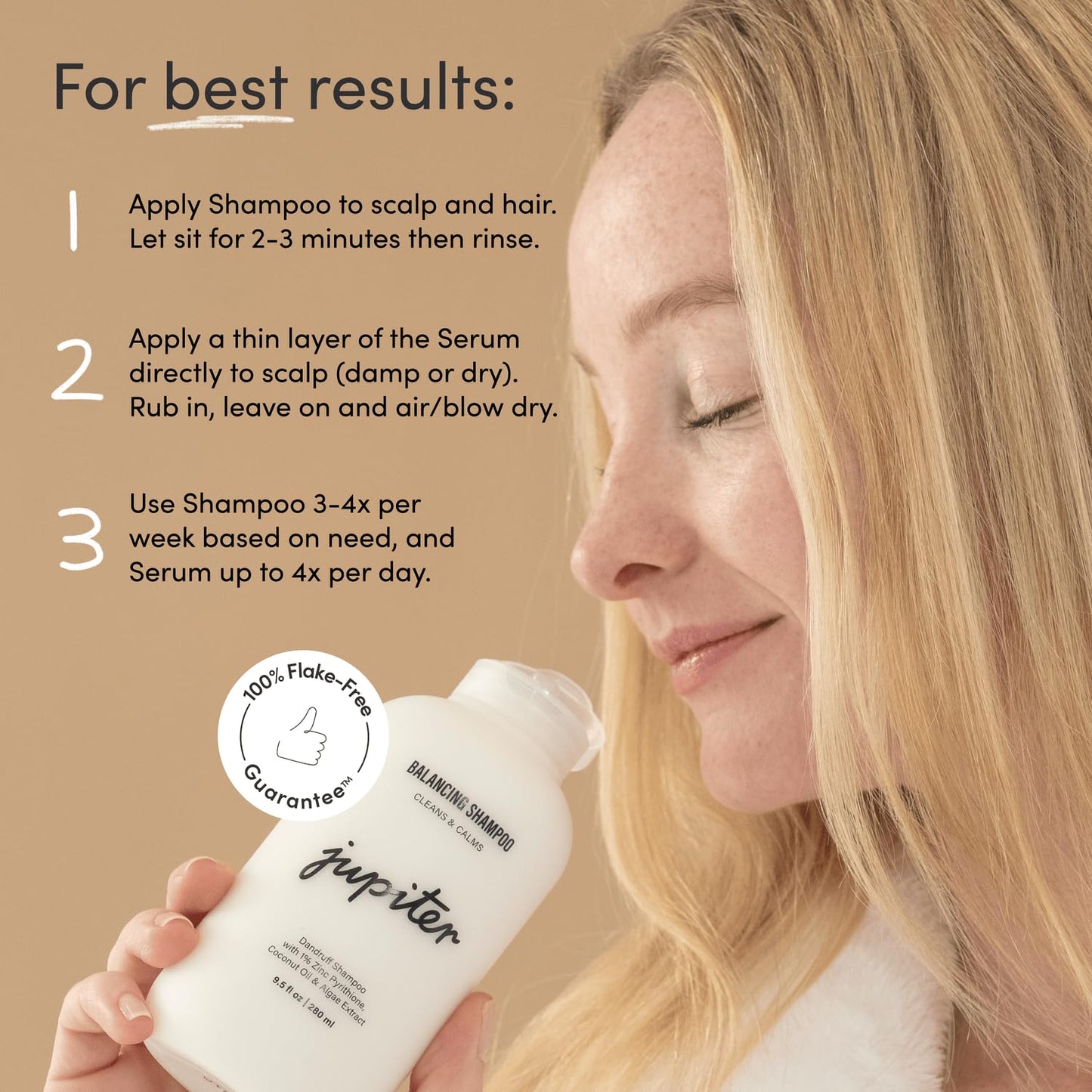 Jupiter Balancing Shampoo and Restoring Serum - Anti Dandruff Shampoo & Serum for Flaky, Itchy, Oily, & Dry Scalp - Nourishes Scalp, Reduces Breakage & Flakes - Color-Safe, Sulfate-Free, Paraben-Free