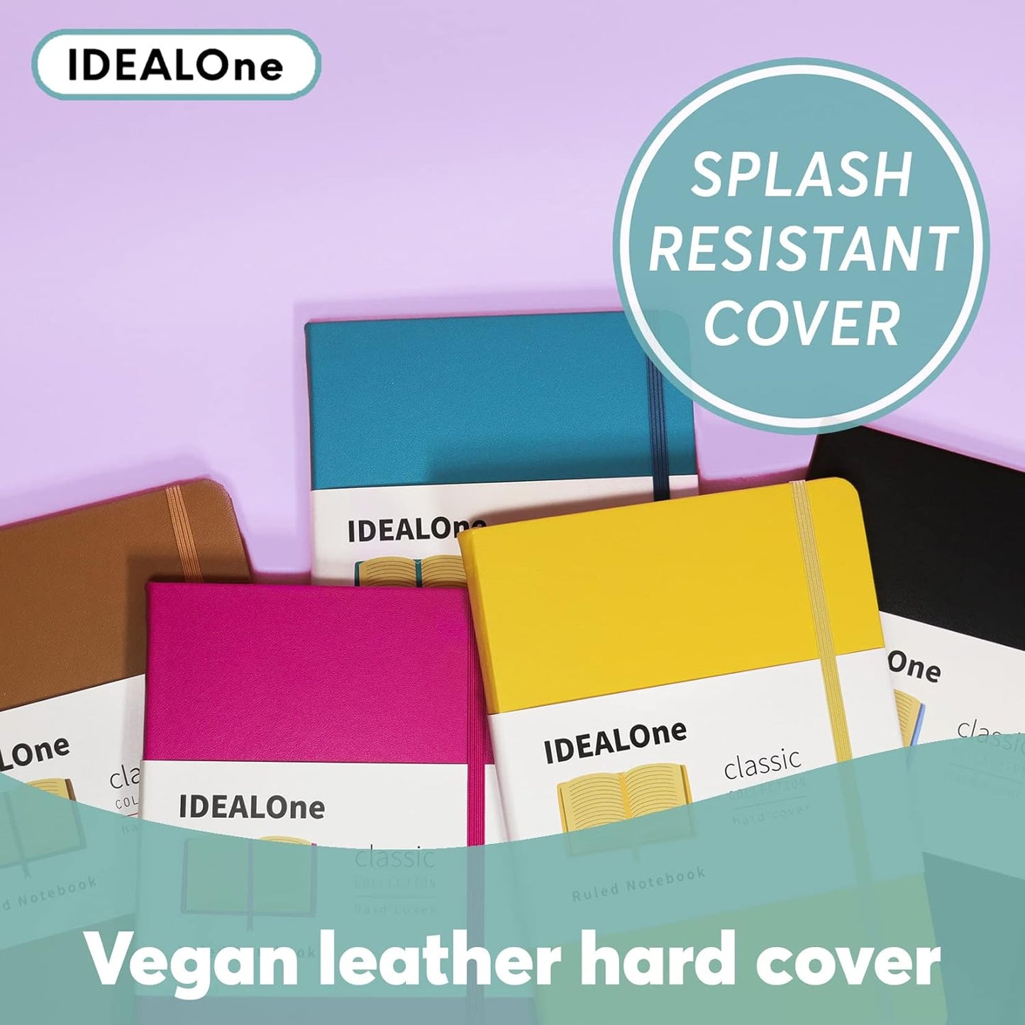 IDEALOne Hardcover Leather Journal Notebook Lined–A5 (5.7x8 inch),College ruled Journaling Notebooks,160 pages, 100GSM Thick Paper, Journal for Women,Men, Teens-Brown