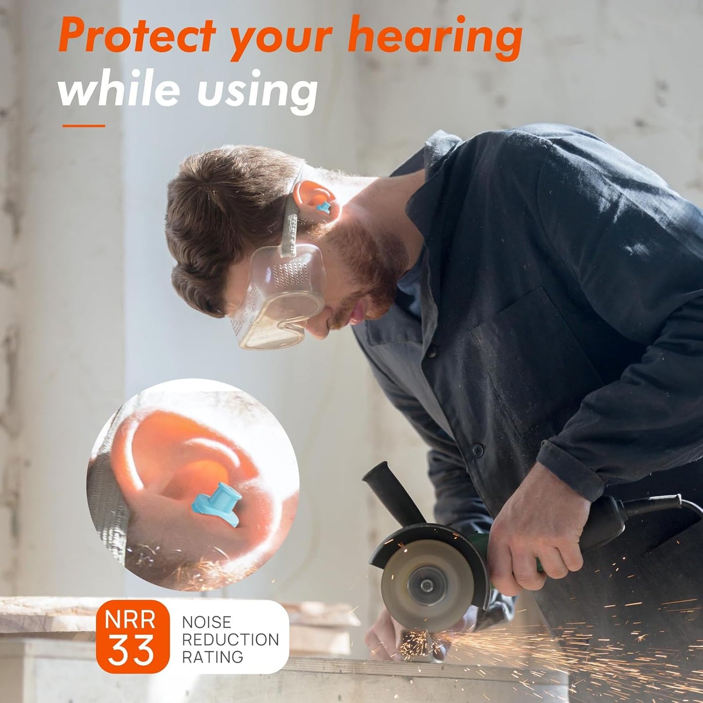 New Type Ear Plugs for Sleeping Noise Cancelling, 10 Pairs Reusable Earplugs for Sleeping, Concert, Snoring, Travel, Work, 10 Colors, 33dB NRR (10 Colors)