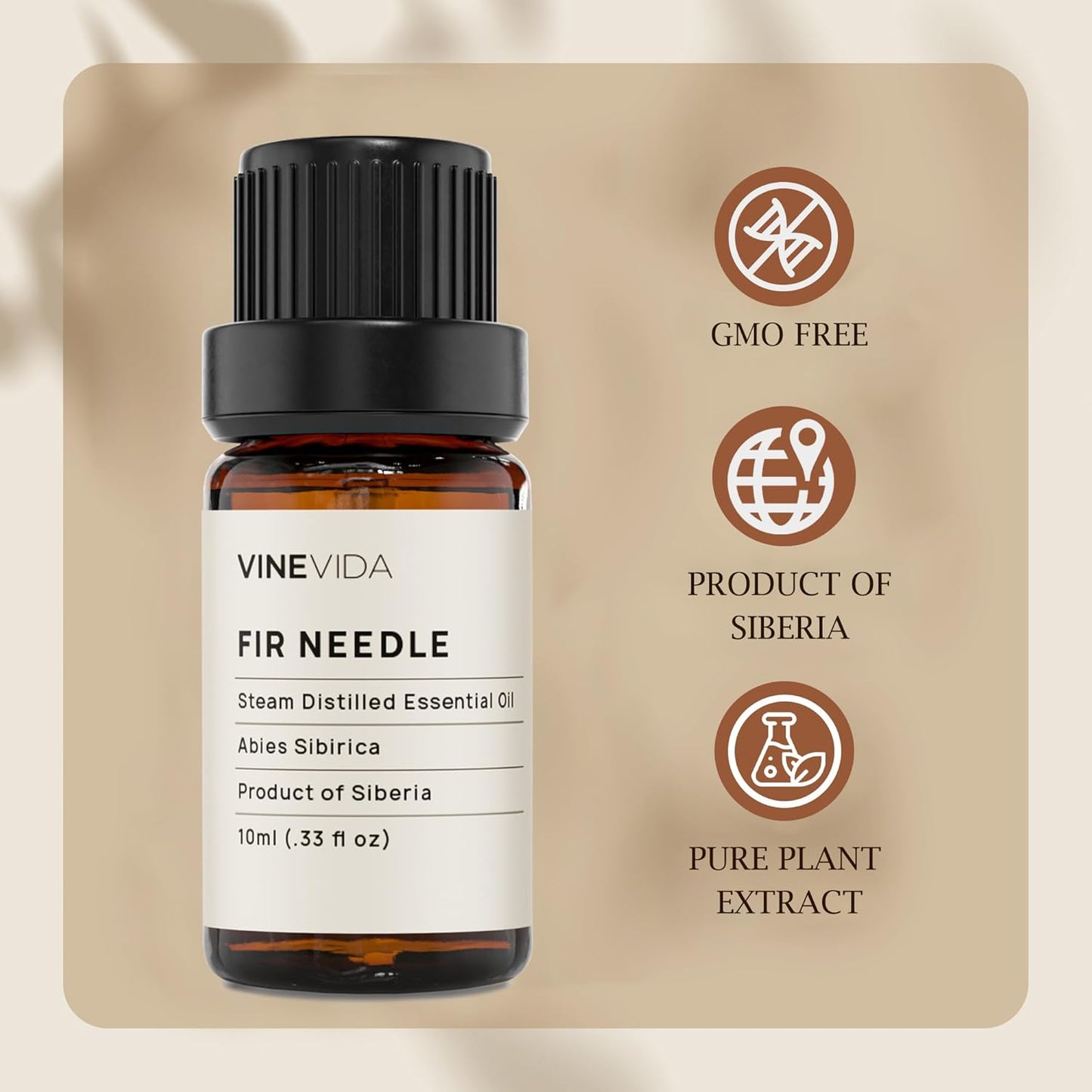 VINEVIDA Fir Needle Essential Oil 10 mL - Undiluted Candle Oil Scent for DIY Candlemaking and Soap Making - Safe for Skin