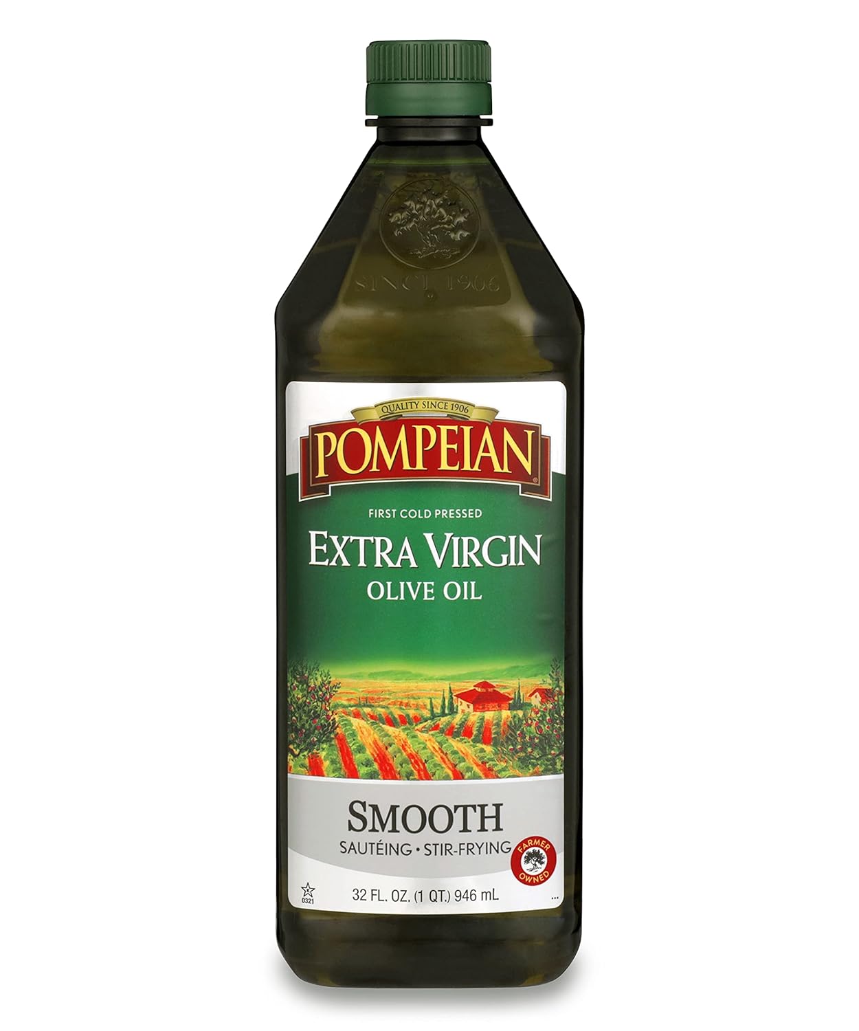 Pompeian Smooth Extra Virgin Olive Oil, Contains Polyphenols, First Cold Pressed, 32 Fl Oz