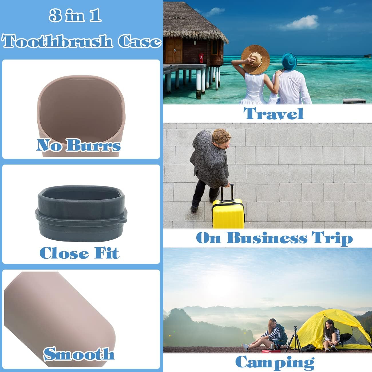 Travel Toothbrush Case, Toothbrush Holder Travel Case Portable Toothbrush Travel Container for Bathroom Travel School Business Camping Toothbrush Case for Traveling