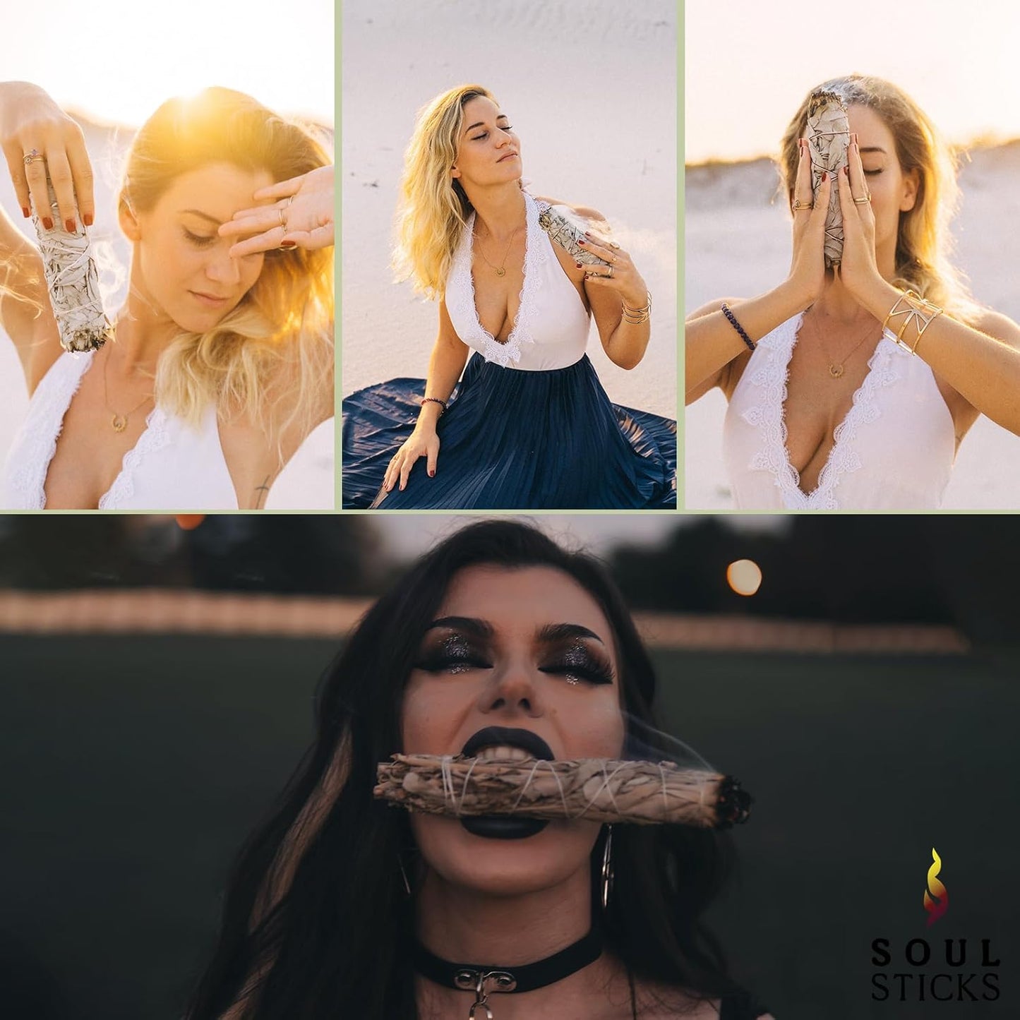 SOUL STICKS 9 Inch 6-Pack Organic California White Sage Smudge Sticks Bulk for Home Cleansing, Negative Energy Removal, Good Energy Meditation & Smudging Rituals | Pure Sage Bundles