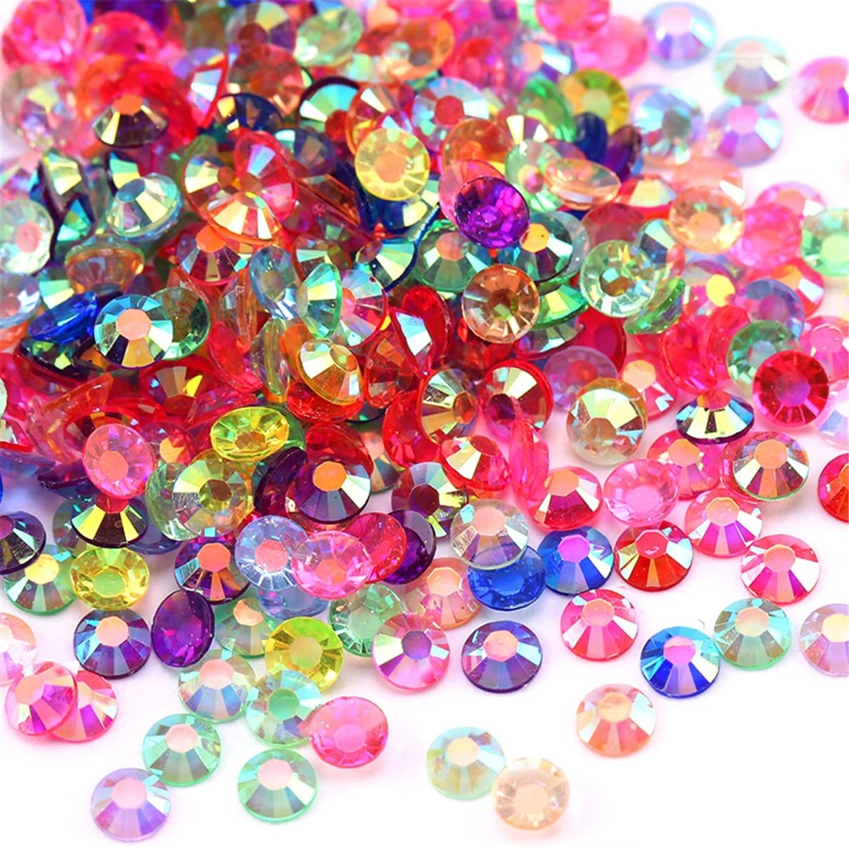 2250 Pcs SS16 4mm AB Flatback Rhinestones for Nails Art Crafts Transparent Glitter Round Gems Crystals DIY Clothes Shoes(Clear Light Rose Red AB)