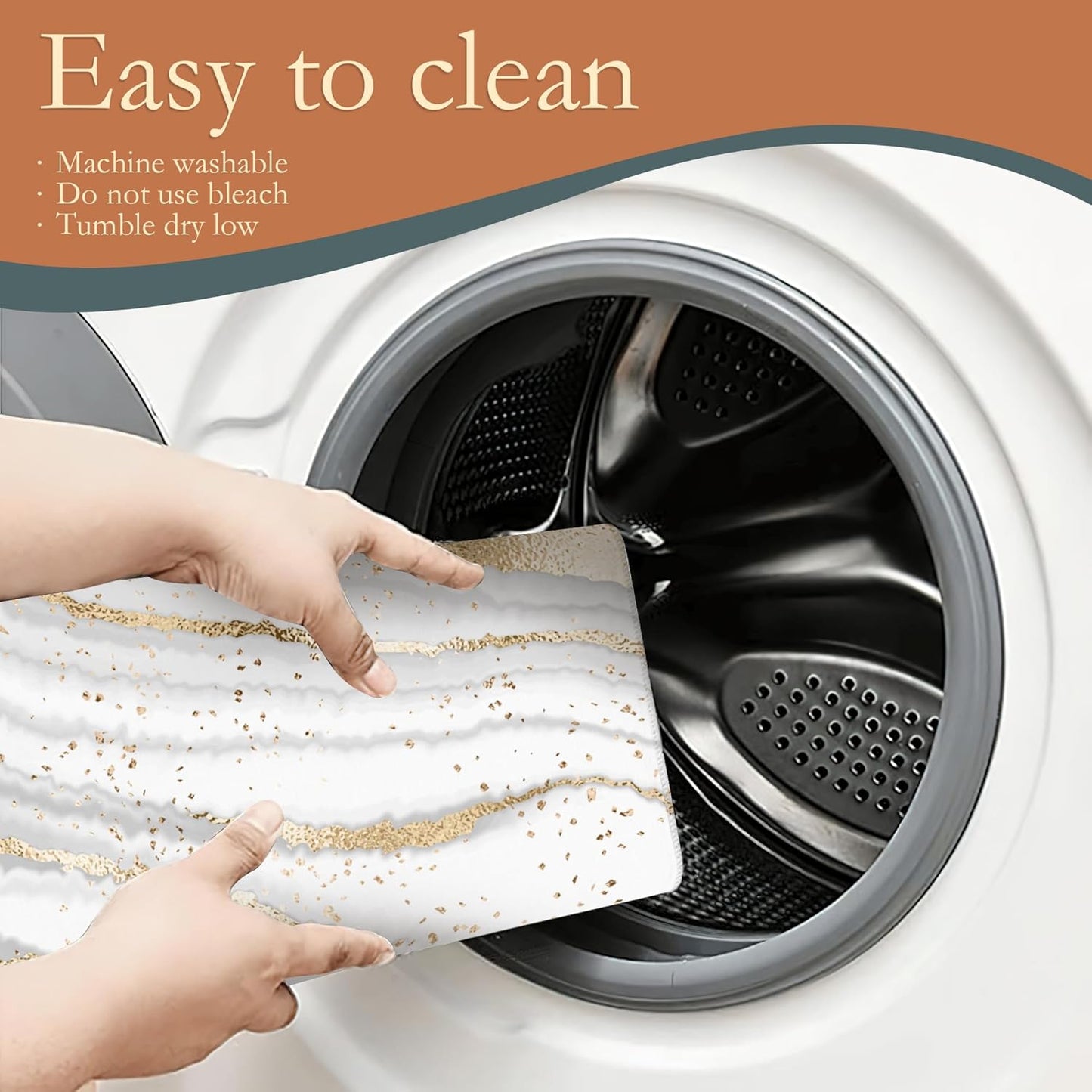 White Gold Marble Dish Drying Mats 18x24 Inch, Dish Pad Drying Rack Mat for Kitchen Counter Ultra Absorbent Microfiber Dishware Coffee Maker Bar Countertop Decor