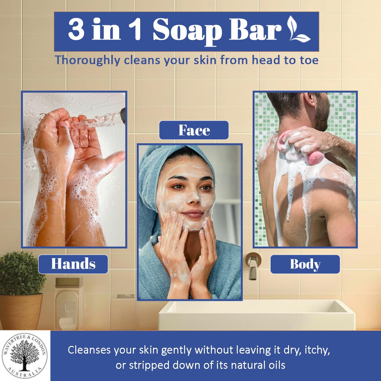 Wavertree & London Cosmopolitan Scented Natural Soap (8 Bars), 7oz Moisturizing French Triple Milled Soap Bars enriched with shea butter - Pure Plant Oil Bath & Body Bars for All Skin Types