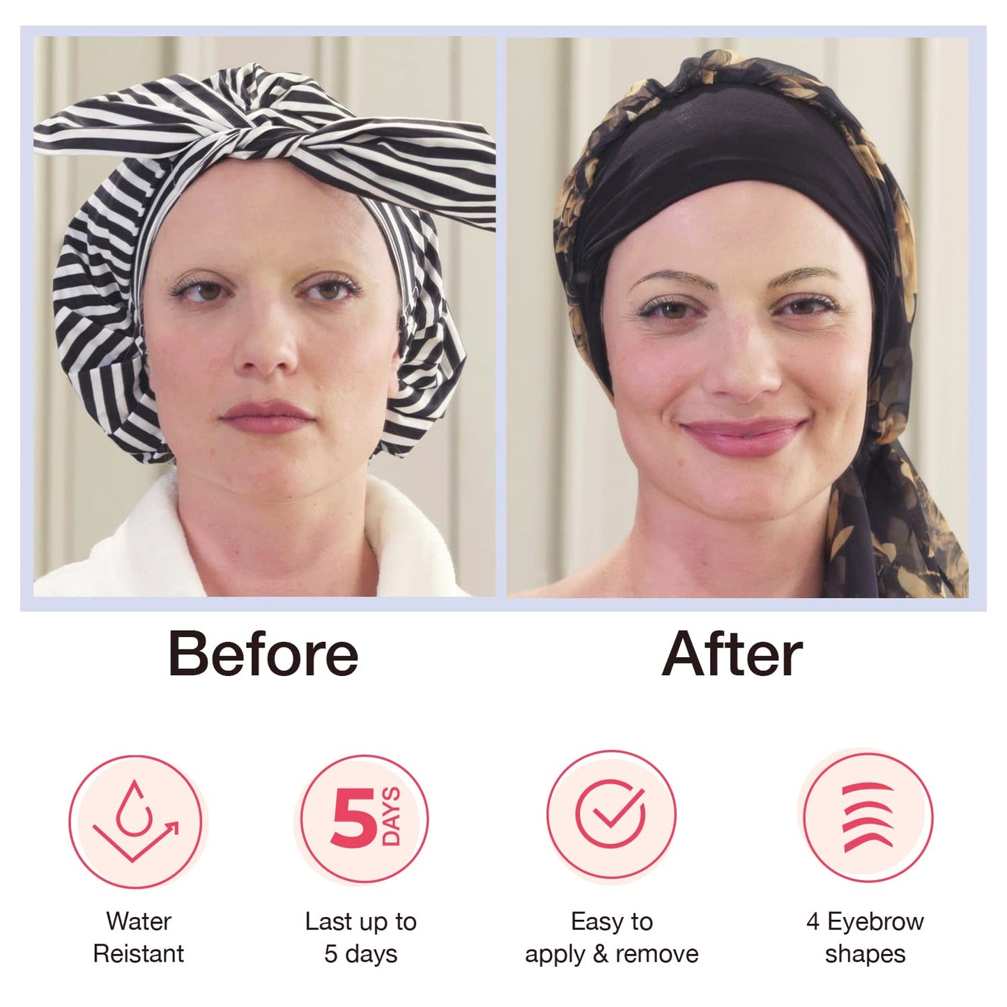 Godefroy MyBrows Long Lasting Eyebrow Transfers, High Arch, Medium Brown, 48-Pairs of Brows (96 Individual transfers)