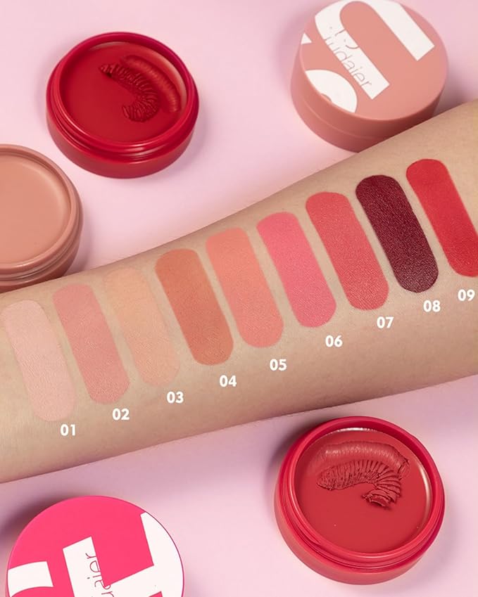 MAEPEOR Cream Blush 9 Color Smooth High-Pigmented Buildable Face Blush Long-Lasting Natural Look Face Blush for Cheeks (Color 01)