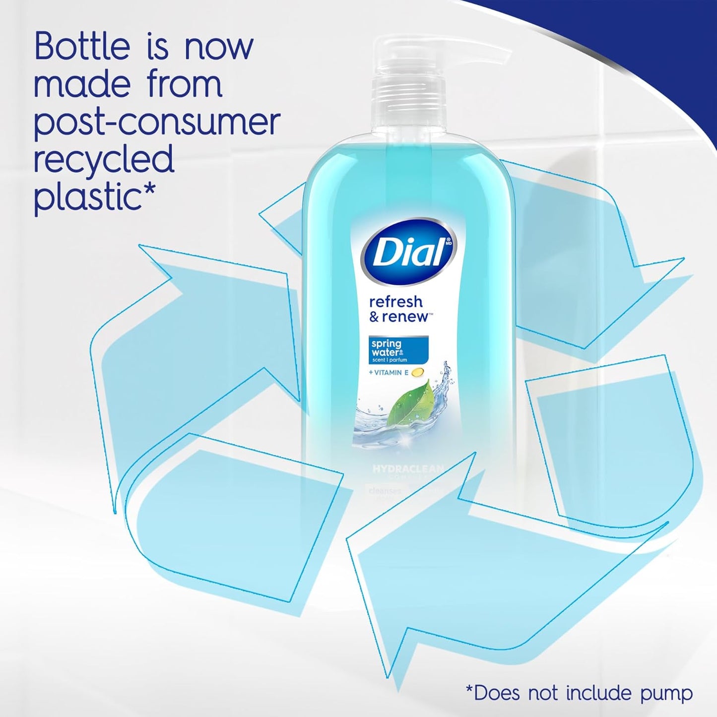 Dial Body Wash, Refresh & Renew Spring Water, 23 fl oz (Pack of 3)