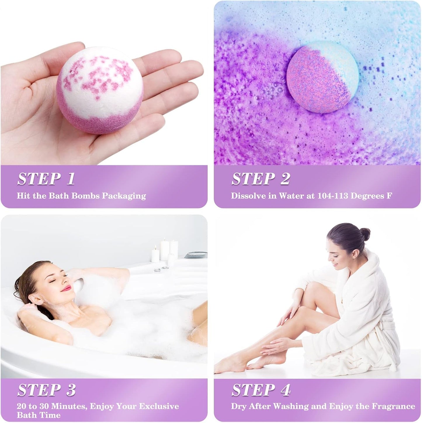 20PCS Bath Bombs for Women Presents Set Natural Wonderful Fizz Effect Bath Bomb with Shea Butter & Essential Oils, Bubble Bath Mothers Day Presents for Mom, Wife, Girlfriend
