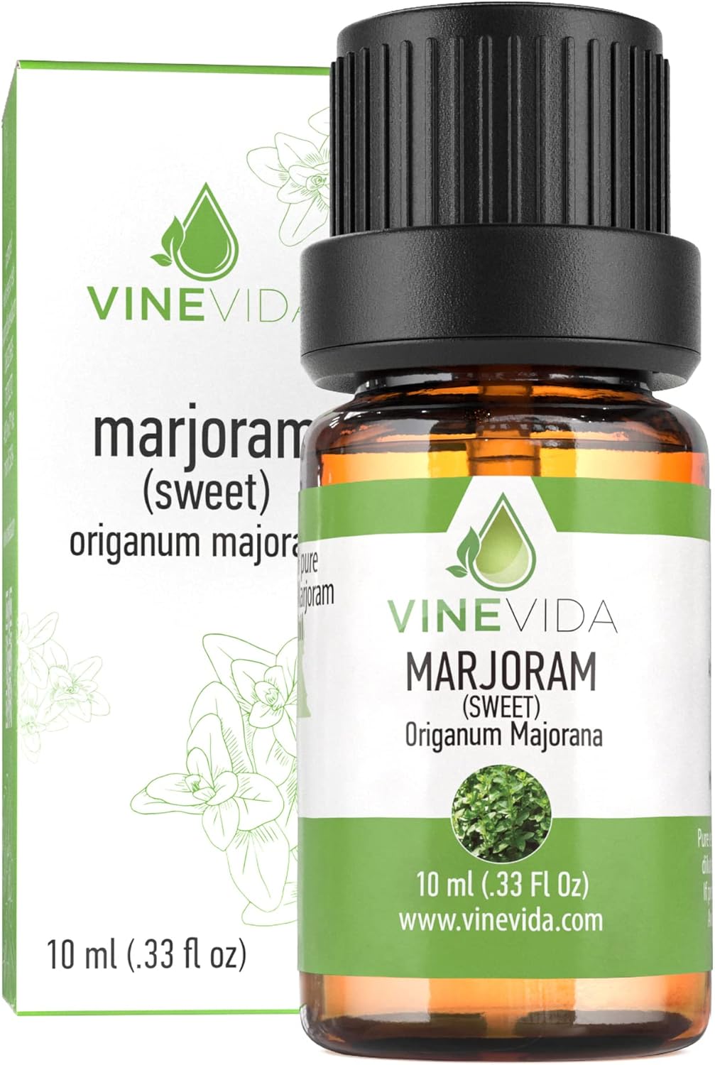 VINEVIDA Marjoram Essential Oil - Undiluted, 10 mL - Marjoram Scent - DIY Candle Scents & Soap Making